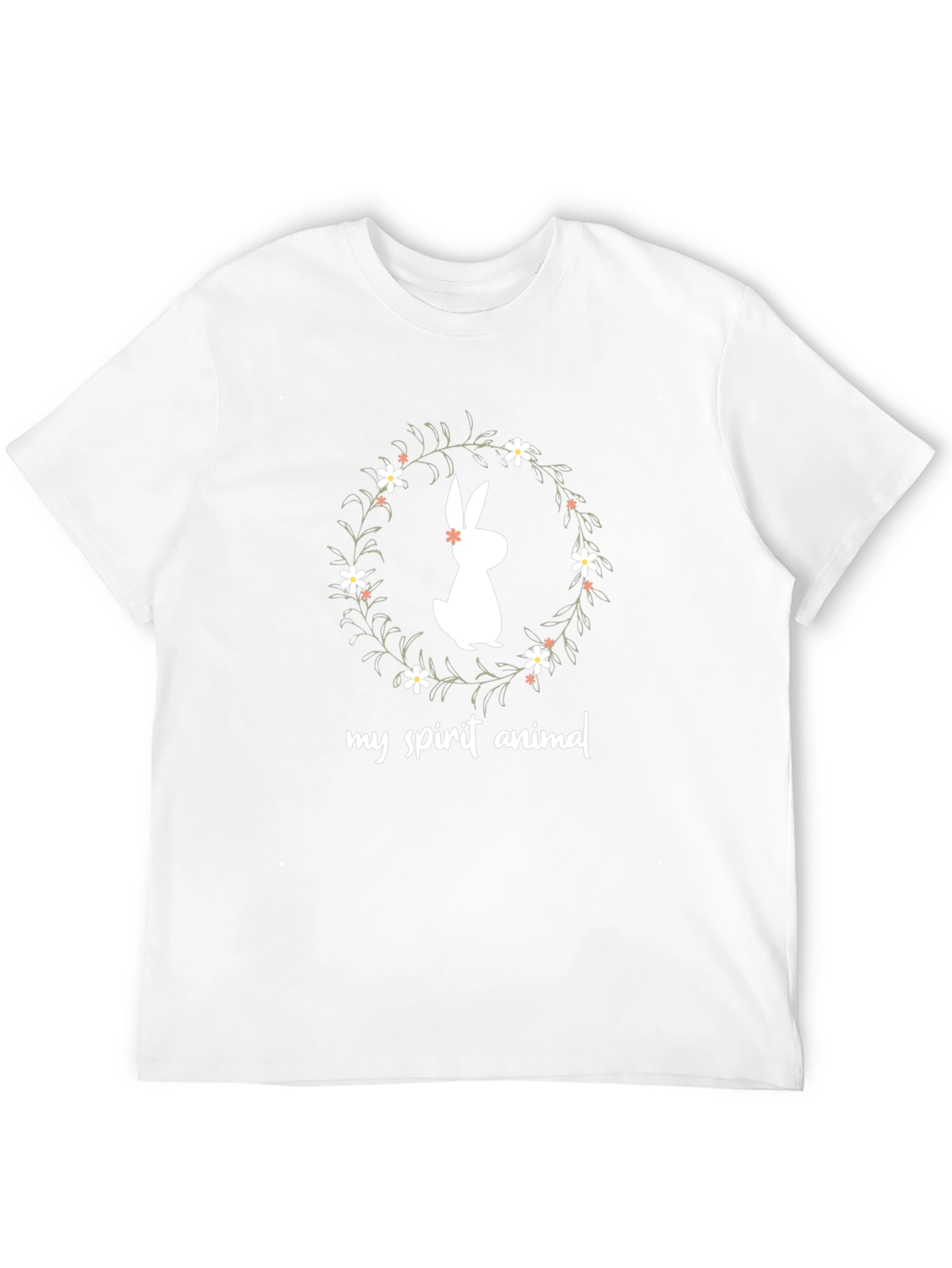 Bunny Spirit Animal T-Shirt - Black Cotton Tee