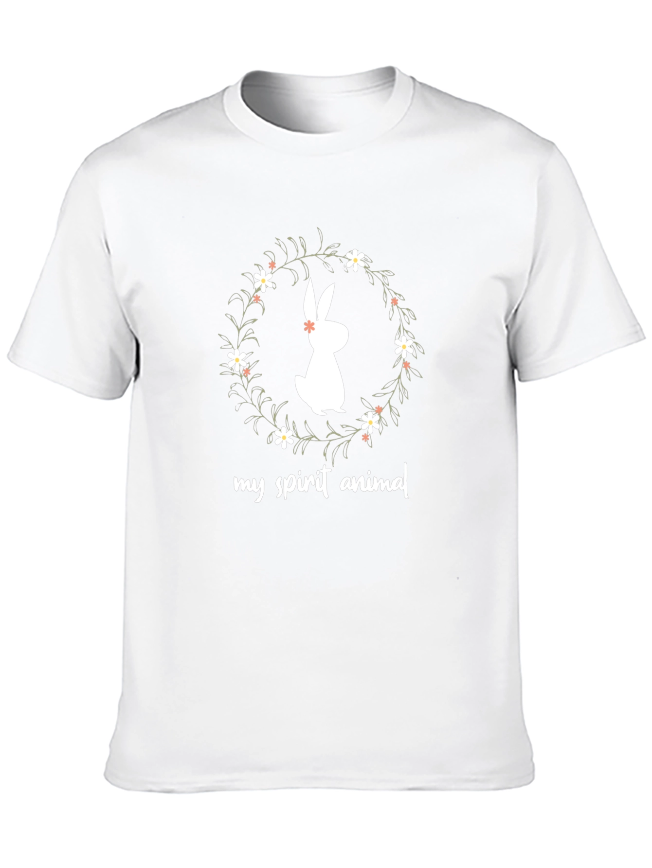 Bunny Spirit Animal T-Shirt - Black Cotton Tee