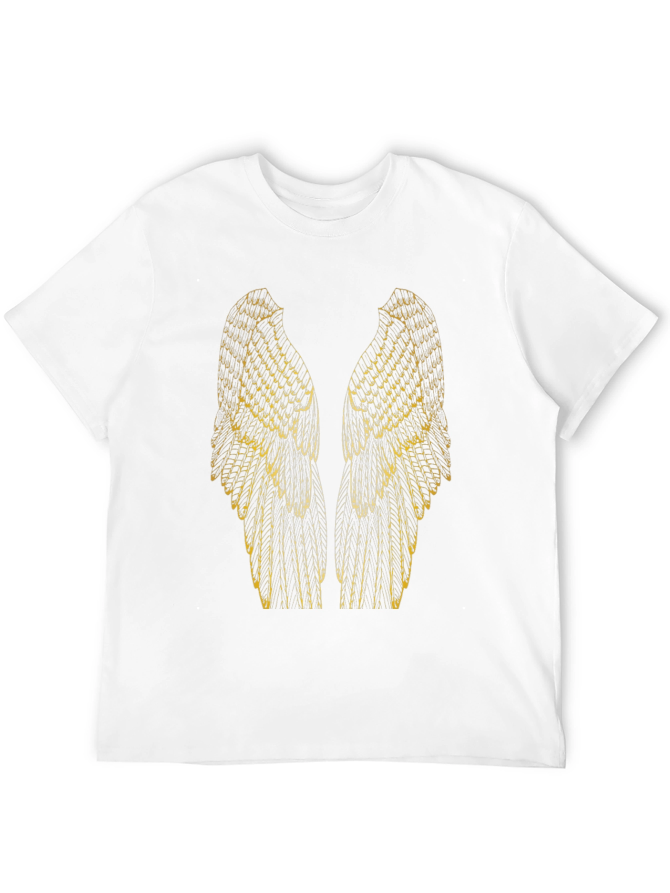 Gold Angel Wing Graphic Tee - Mens Black T-Shirt