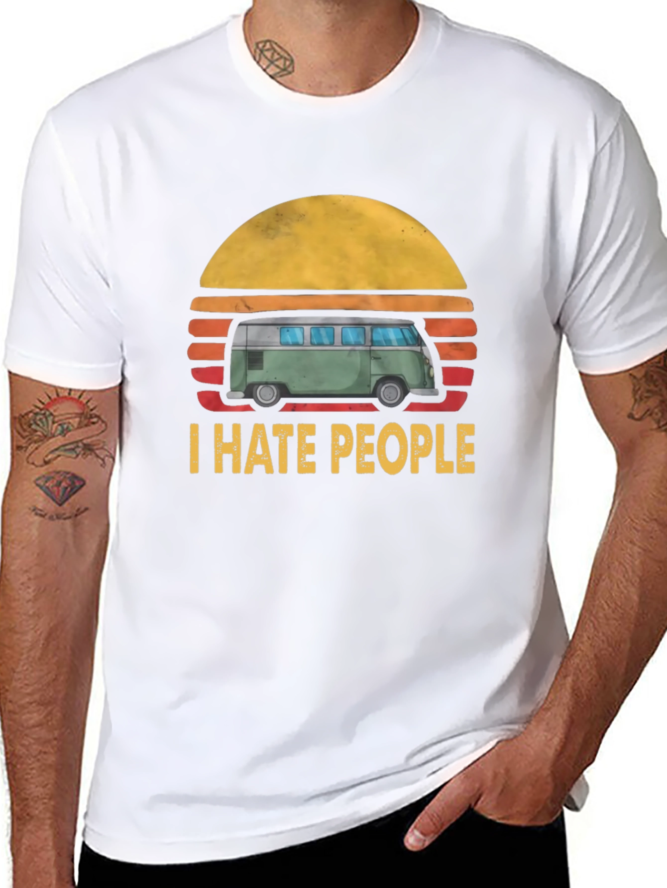 I Hate People T-Shirt: Retro Van Graphic Tee
