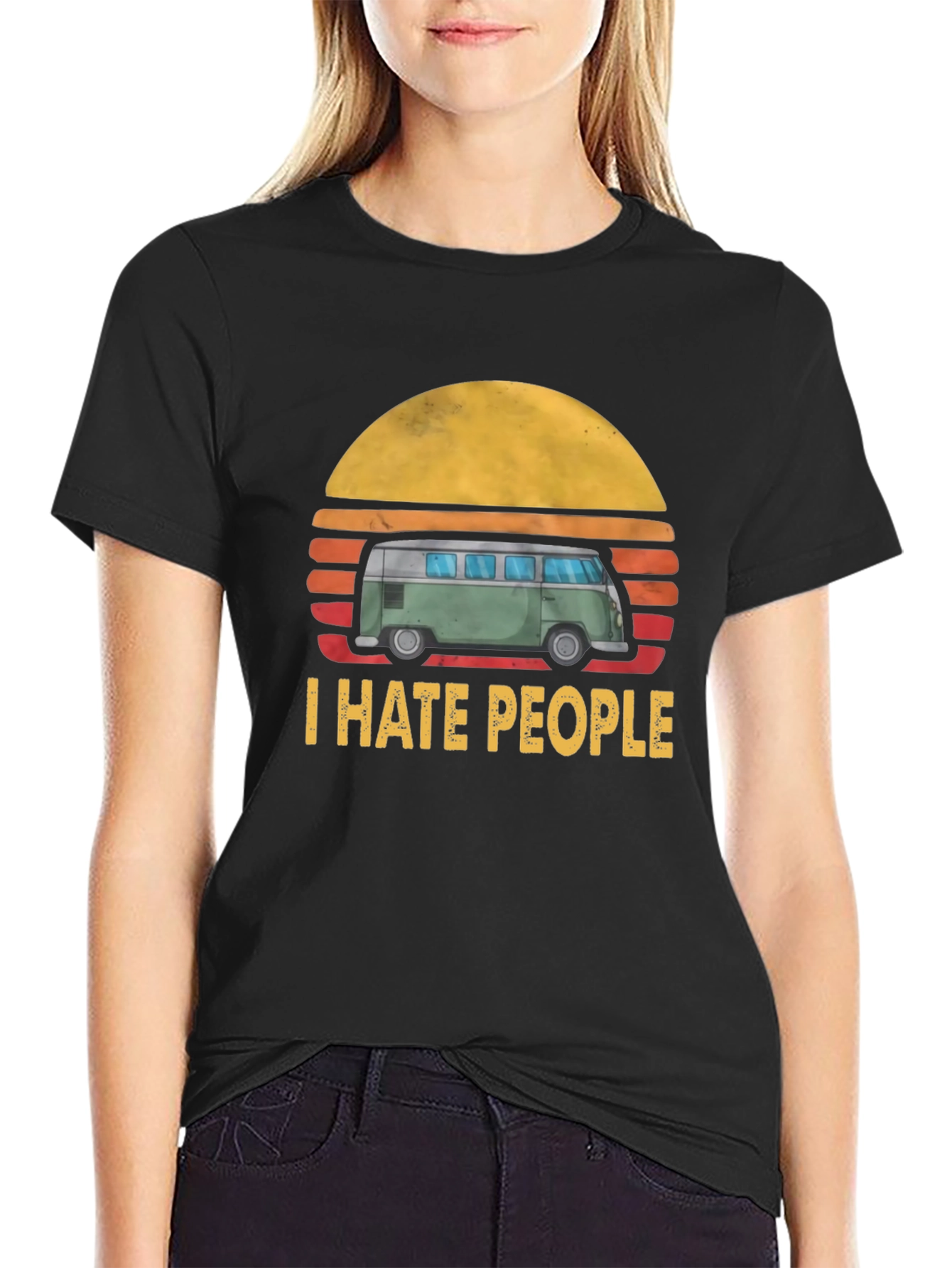 I Hate People T-Shirt: Retro Van Graphic Tee