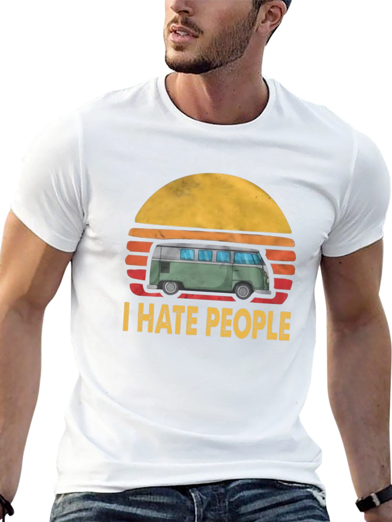 I Hate People T-Shirt: Retro Van Graphic Tee