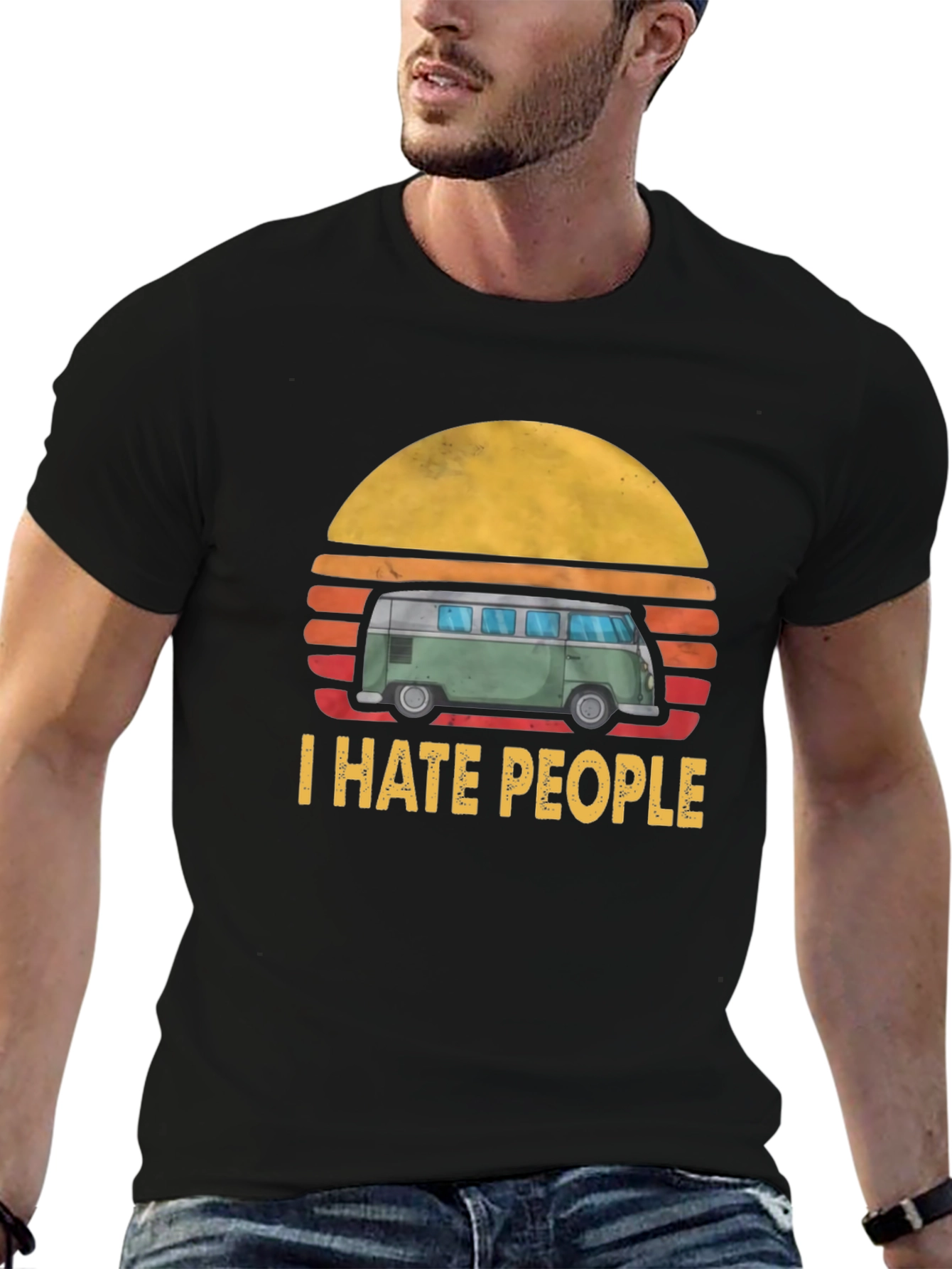 I Hate People T-Shirt: Retro Van Graphic Tee