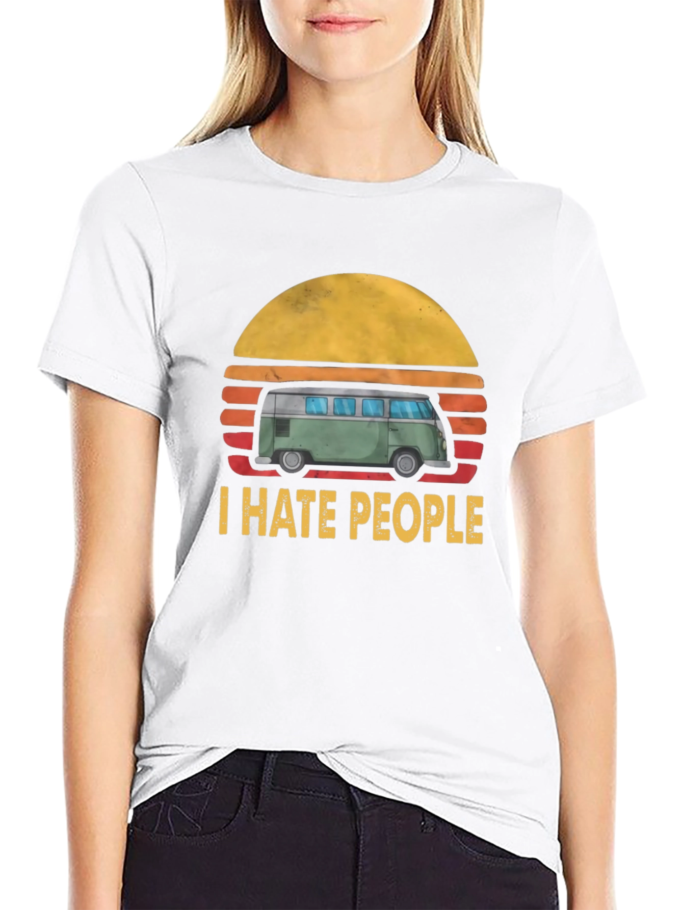 I Hate People T-Shirt: Retro Van Graphic Tee