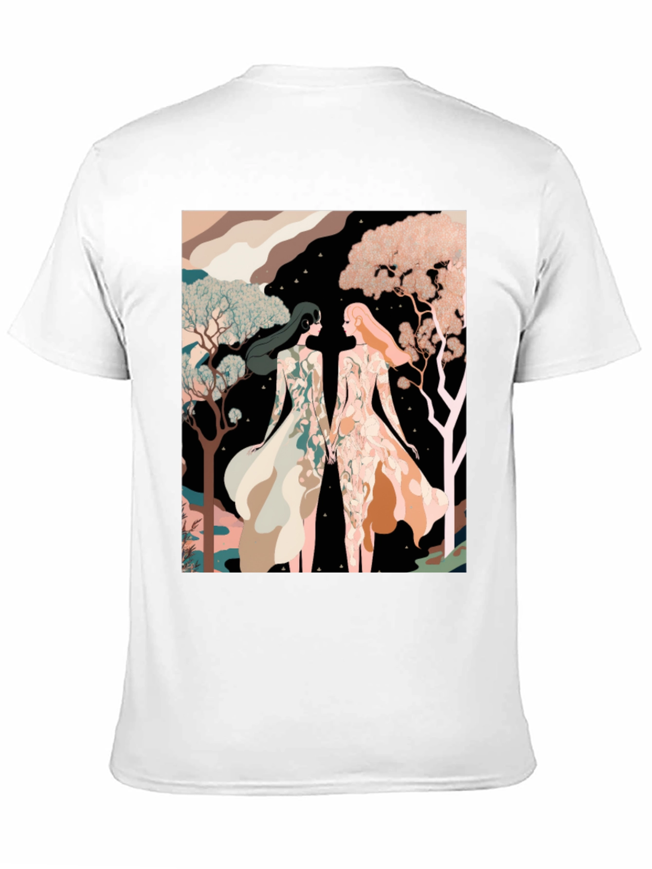 Artistic Womens Illustration Black T-Shirt