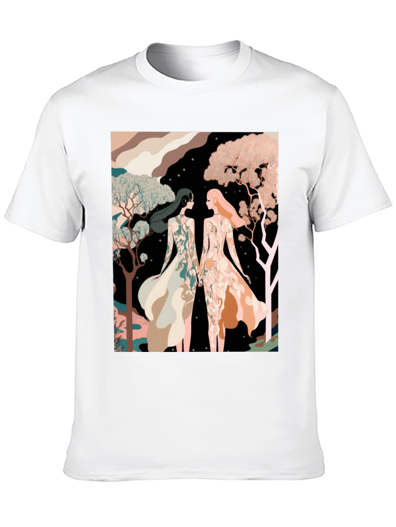 Artistic Womens Illustration Black T-Shirt