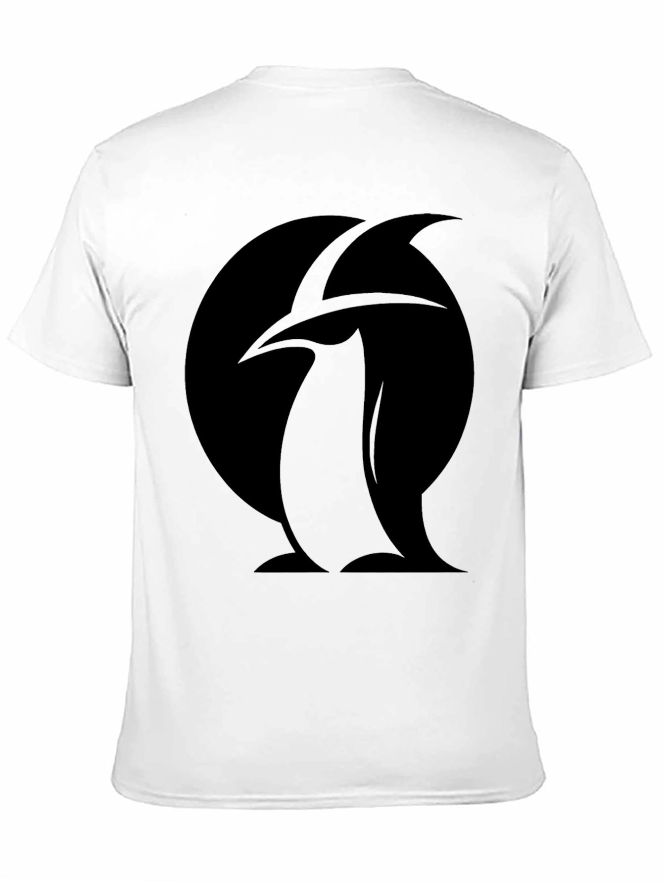Penguin Silhouette Graphic Tee - Black Cotton T-Shirt