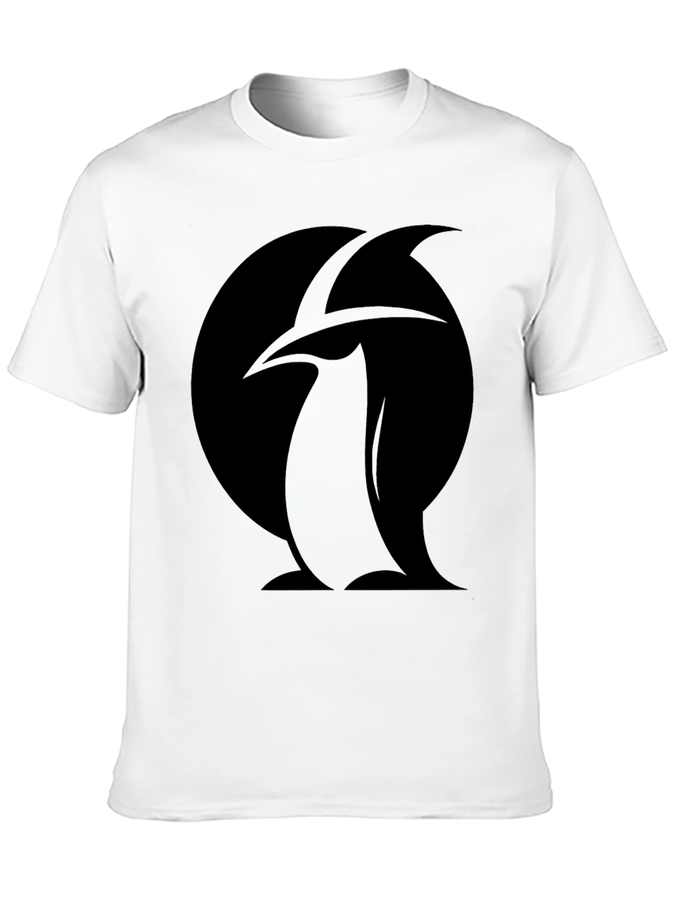 Penguin Silhouette Graphic Tee - Black Cotton T-Shirt