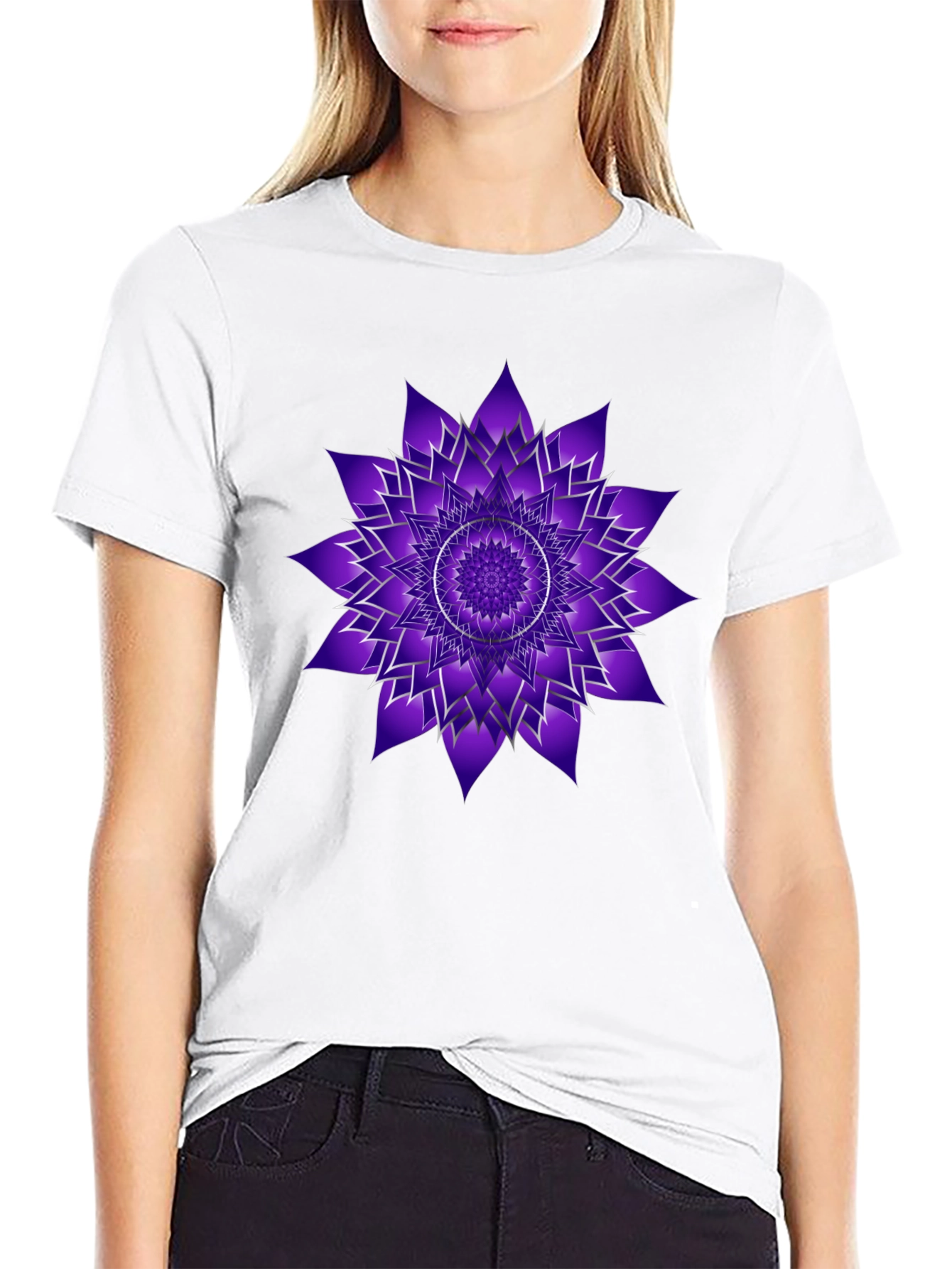 Crown Chakra Black T-Shirt - Spiritual Design