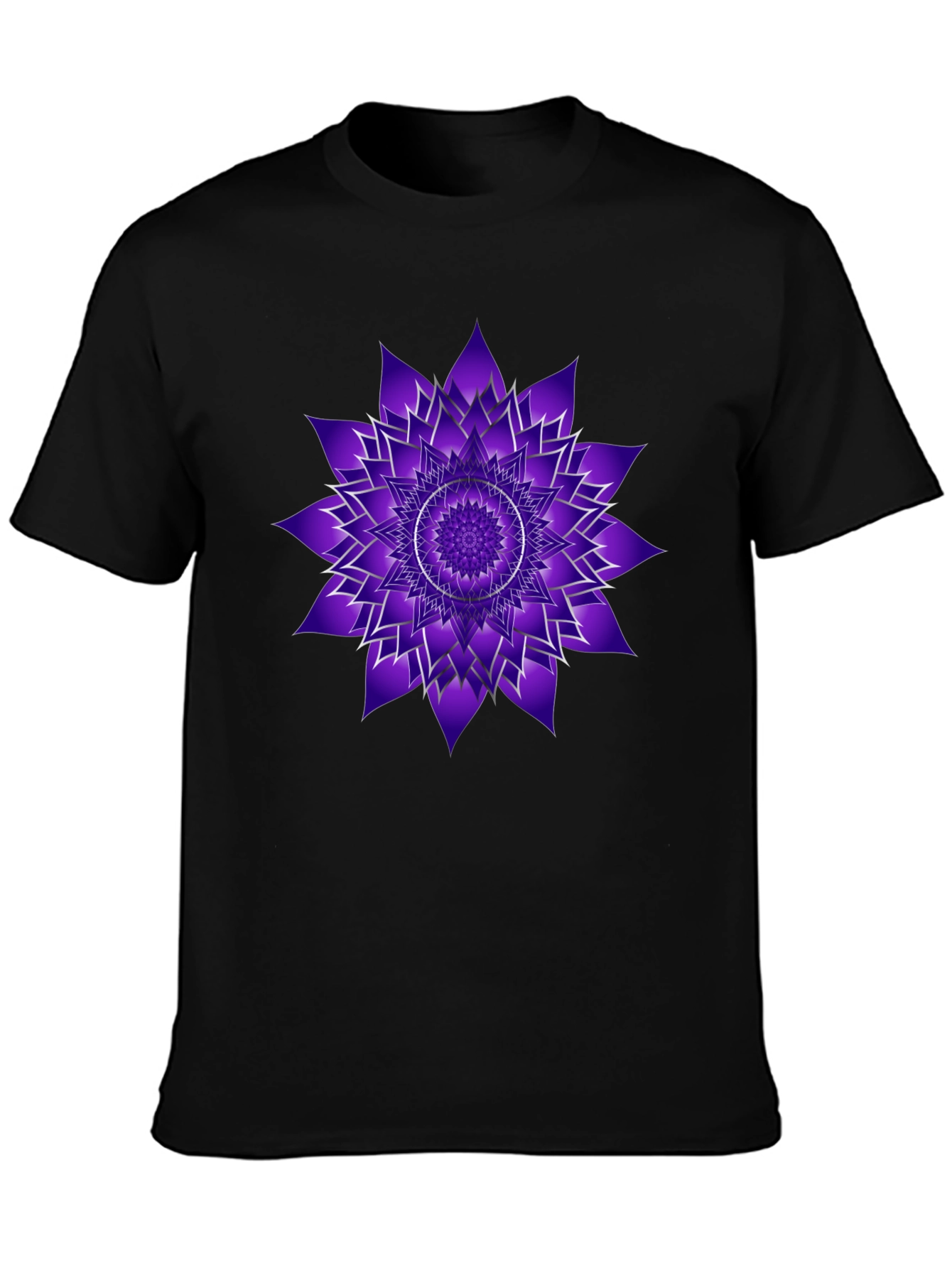 Crown Chakra Black T-Shirt - Spiritual Design