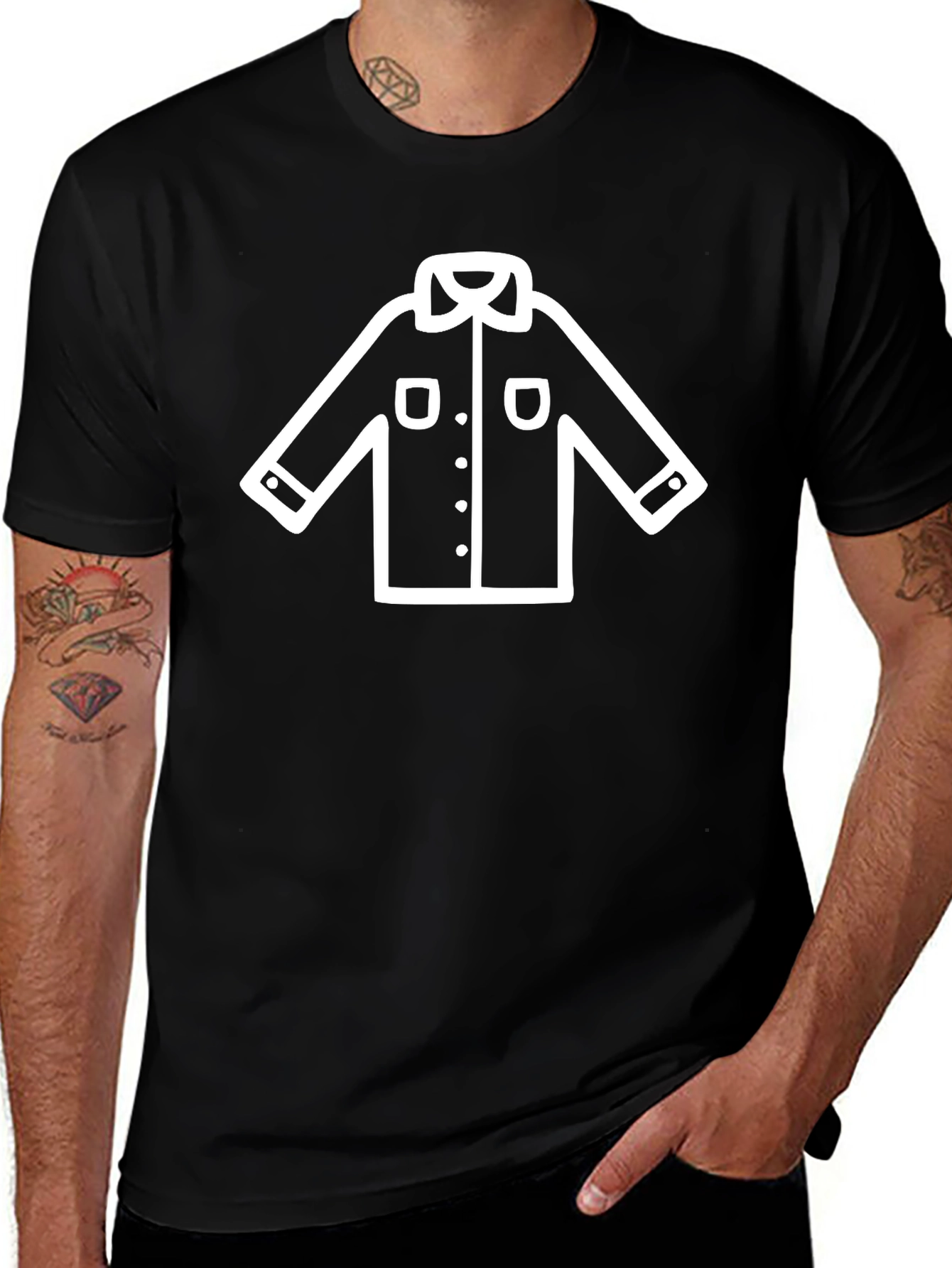 Black T-Shirt with White Shirt Graphic