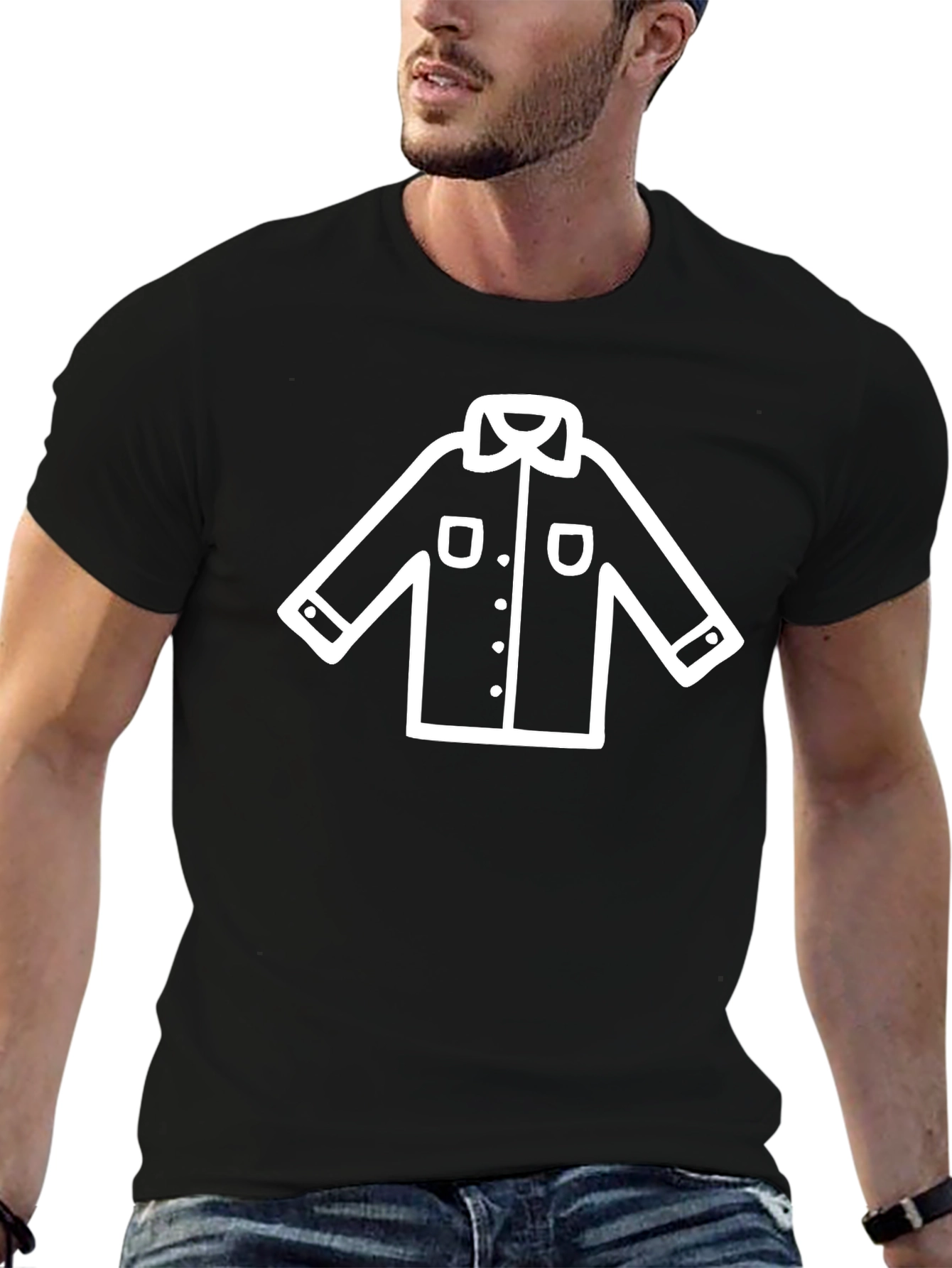 Black T-Shirt with White Shirt Graphic