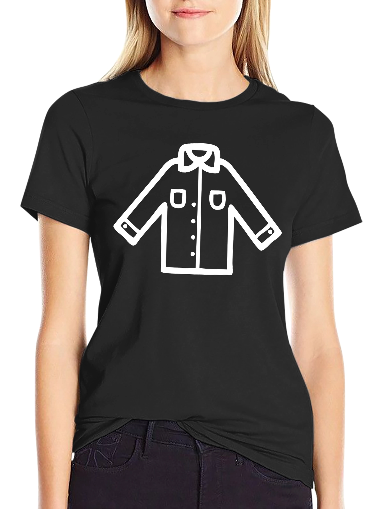 Black T-Shirt with White Shirt Graphic