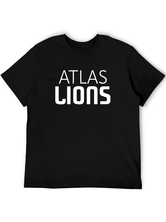 Atlas Lions Black Graphic Tee - Sporty Casual Style