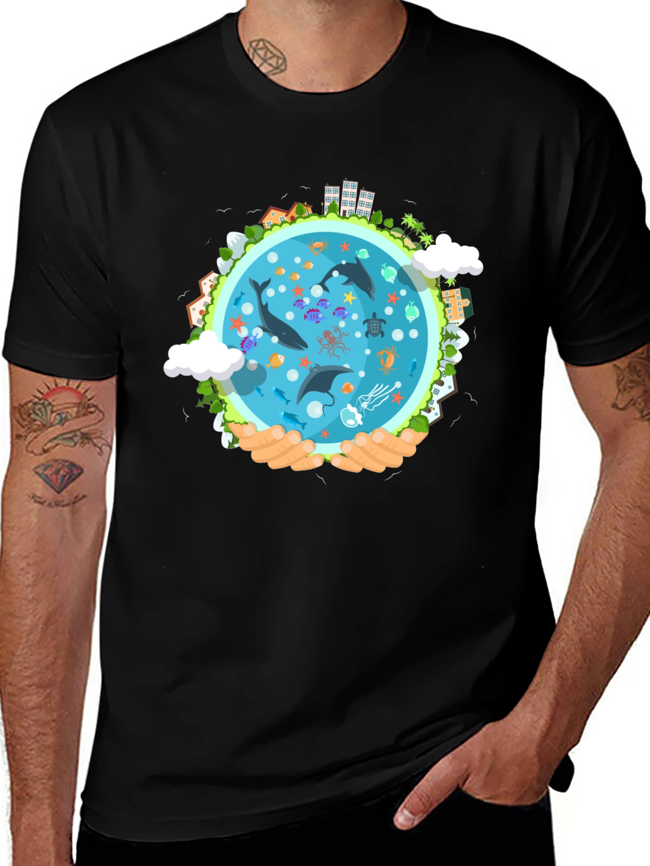 Earth Protection Graphic Tee - Save Our Oceans