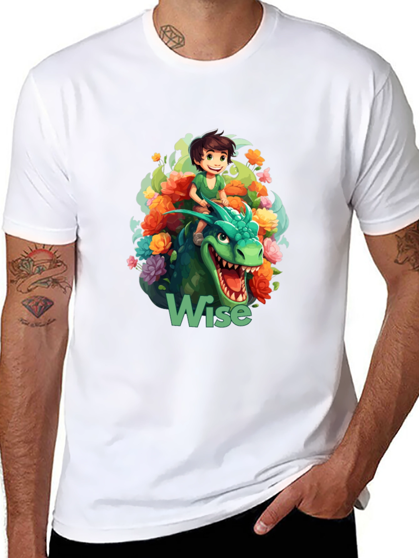 Wise Dragon Rider Graphic T-Shirt
