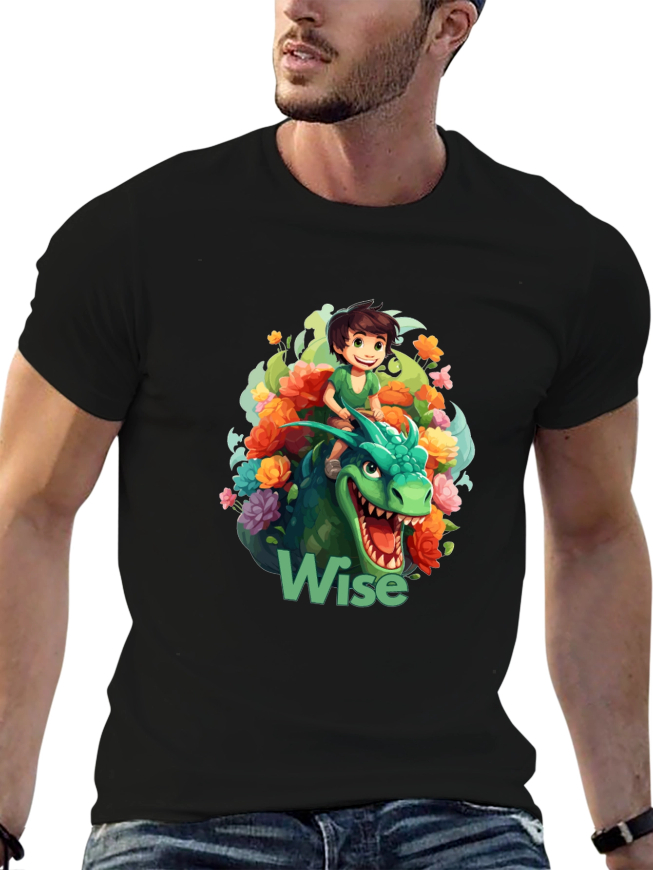 Wise Dragon Rider Graphic T-Shirt