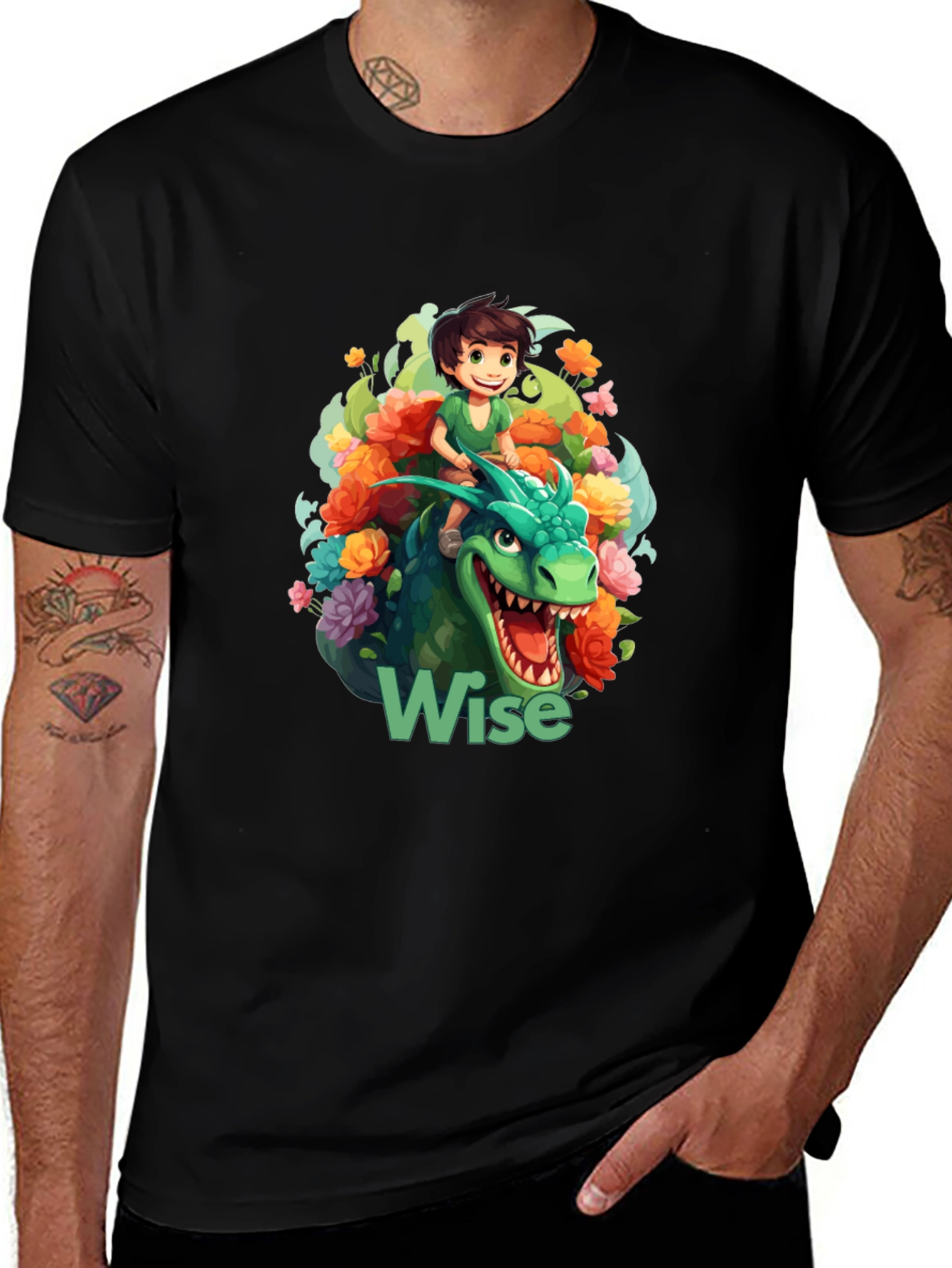 Wise Dragon Rider Graphic T-Shirt