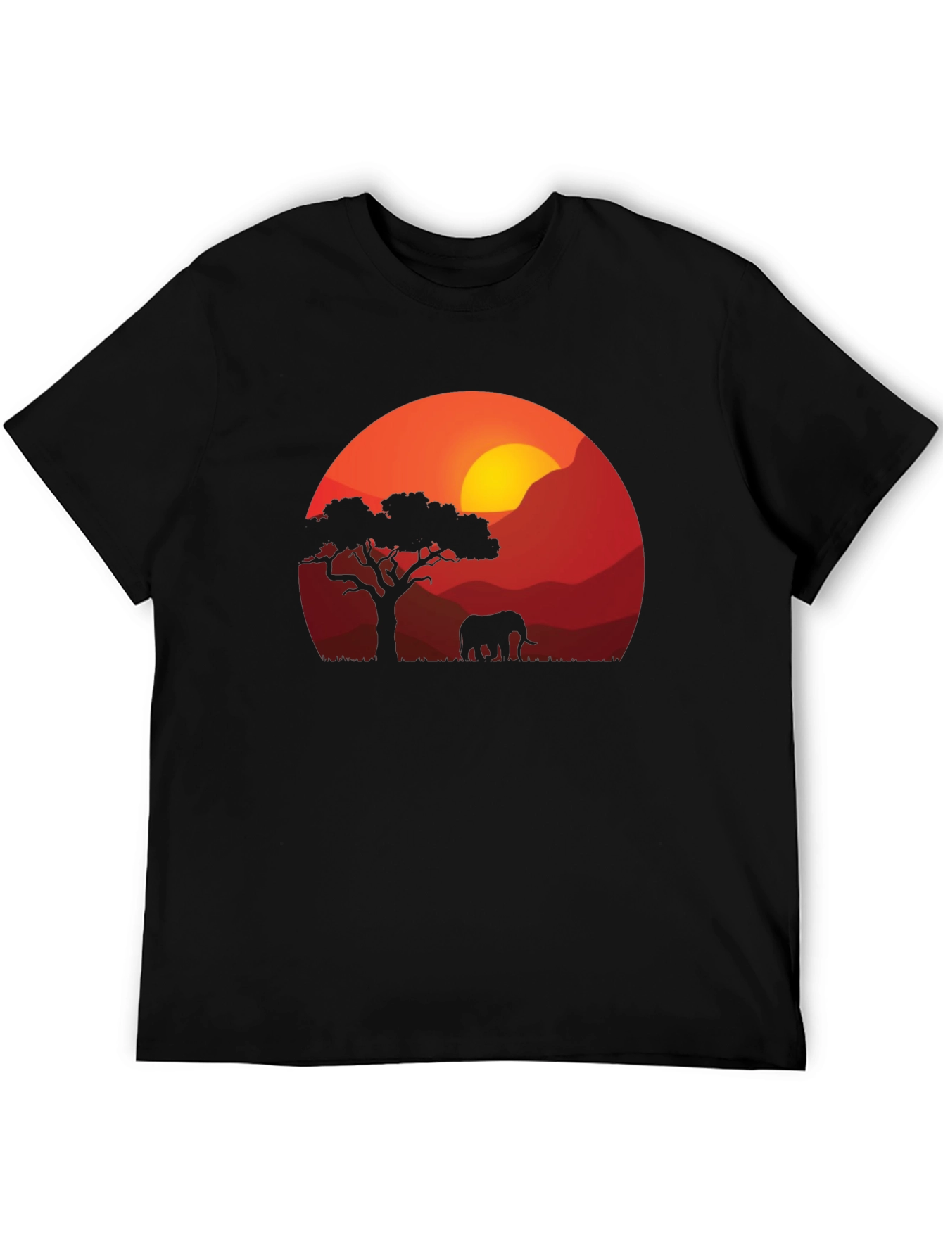 African Sunset Elephant Graphic Tee