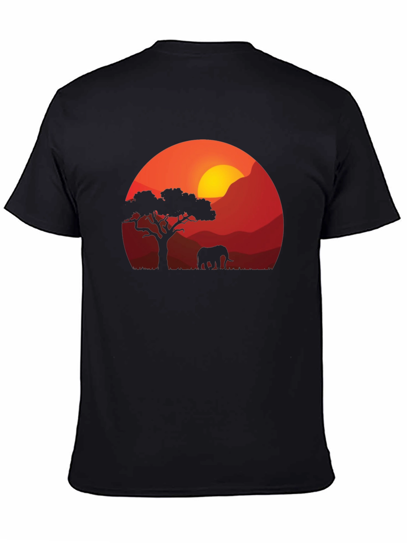 African Sunset Elephant Graphic Tee