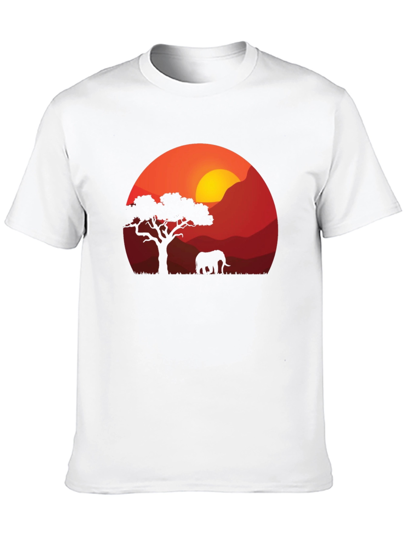 African Sunset Elephant Graphic Tee
