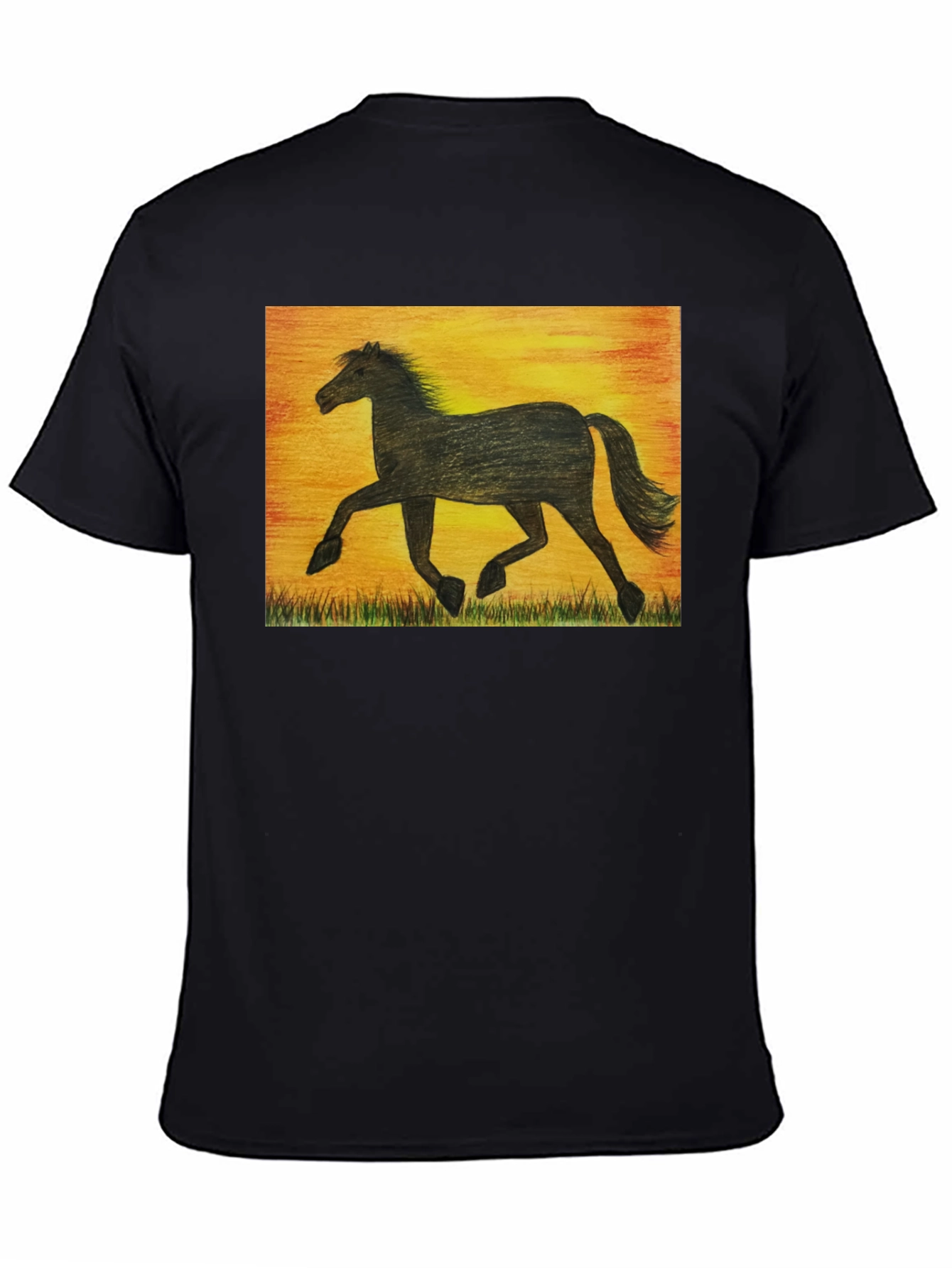 Horse Silhouette Graphic Tee - Sunset Design