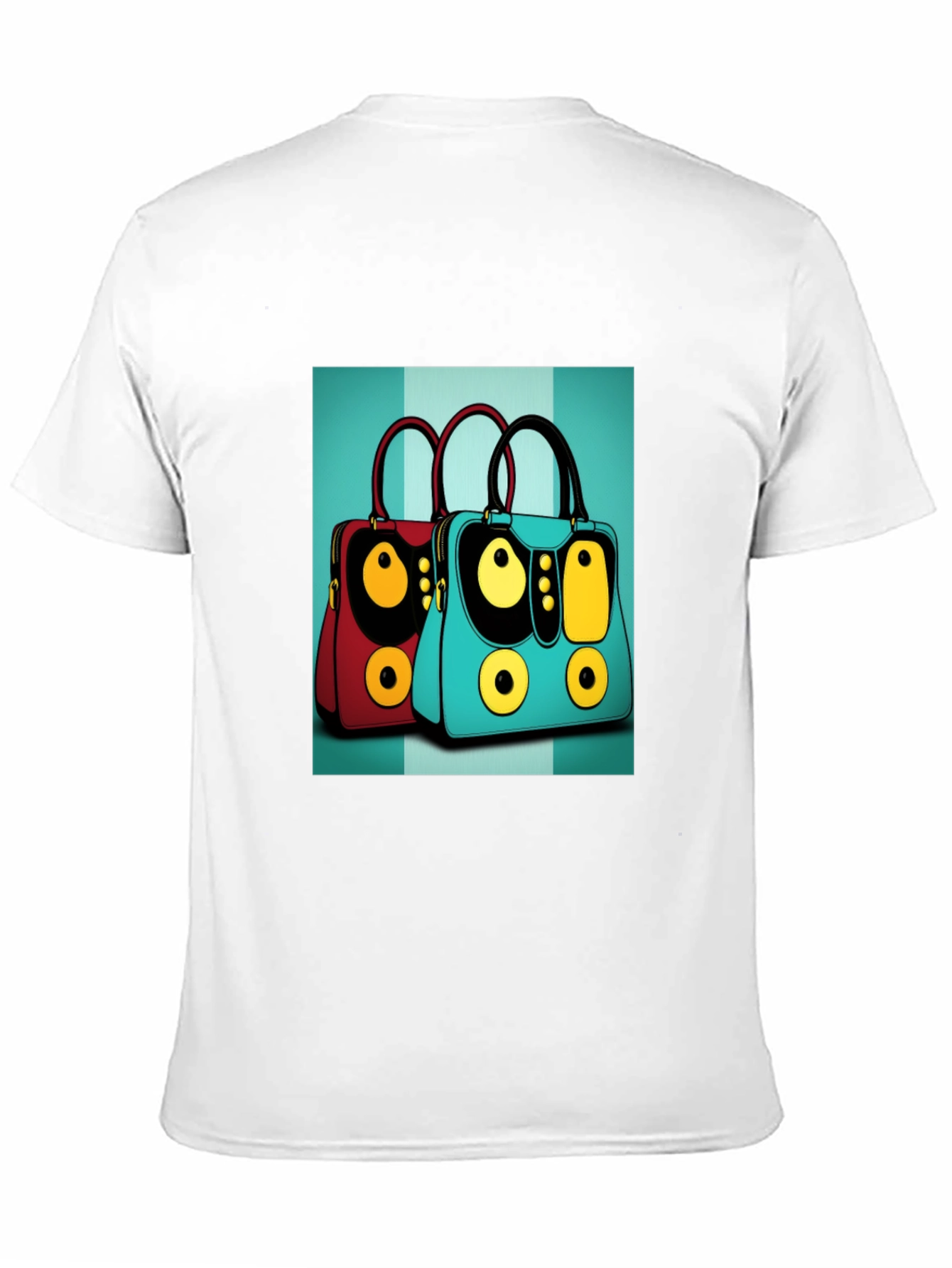 Retro Handbag Print Black Tee