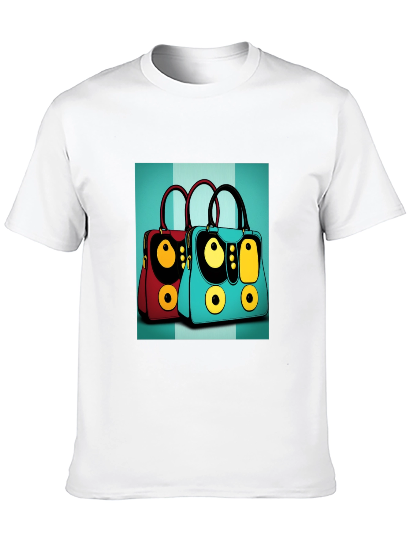 Retro Handbag Print Black Tee