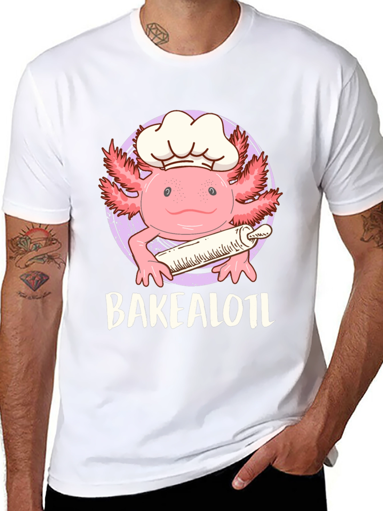 Bakealotl Axolotl Chef T-Shirt - Cute Baking Tee