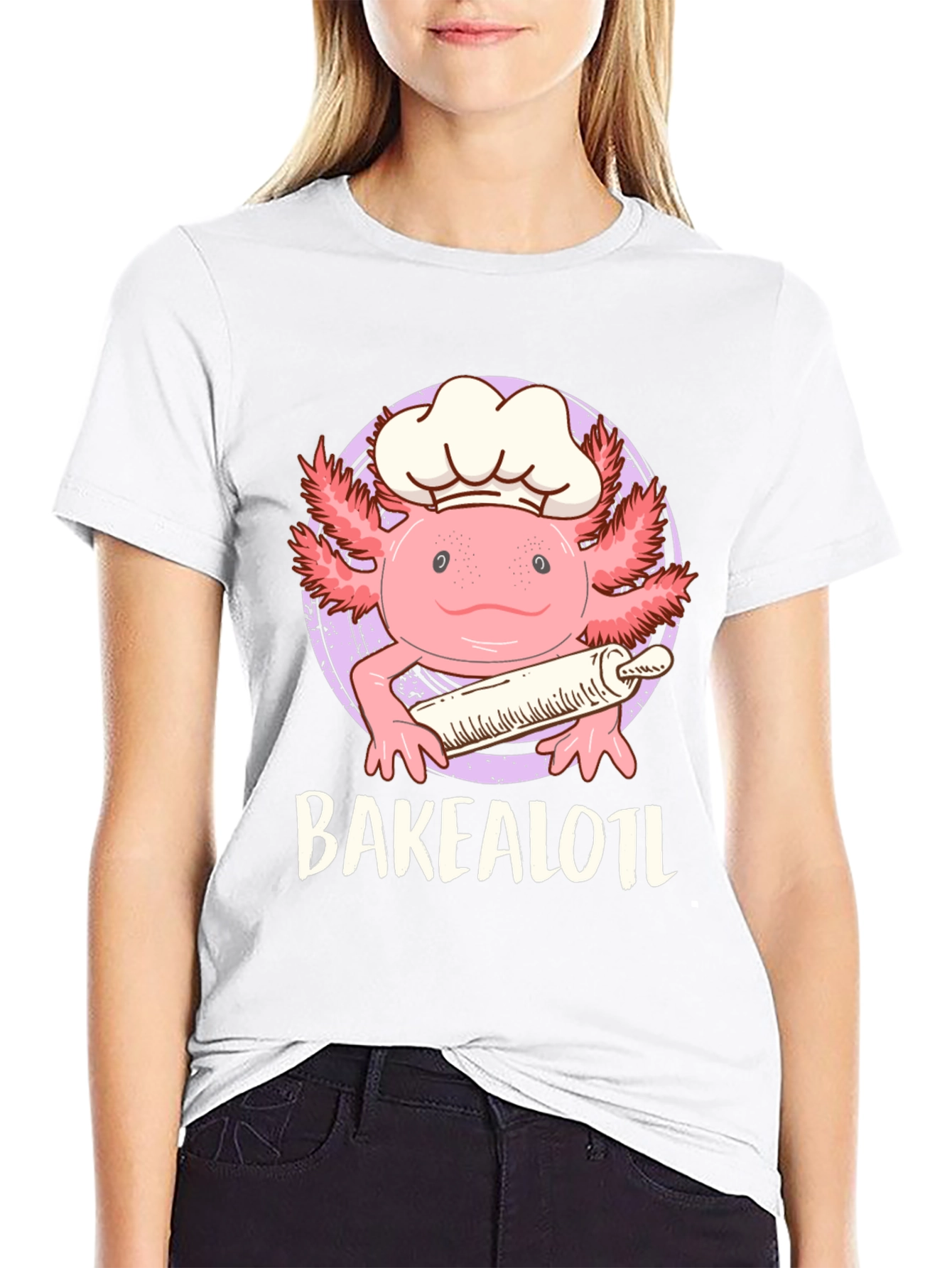 Bakealotl Axolotl Chef T-Shirt - Cute Baking Tee