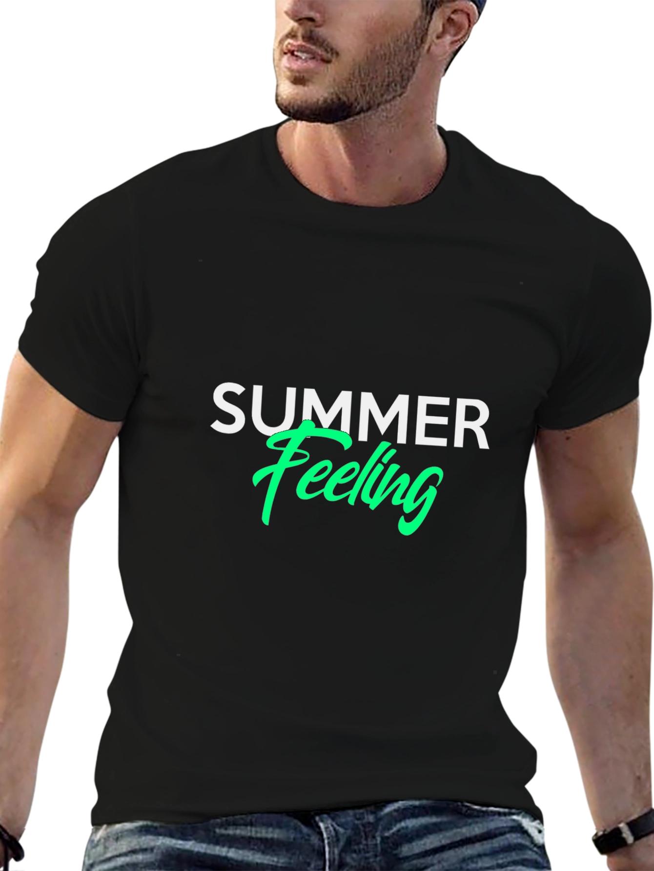 Summer Feeling Black T-Shirt