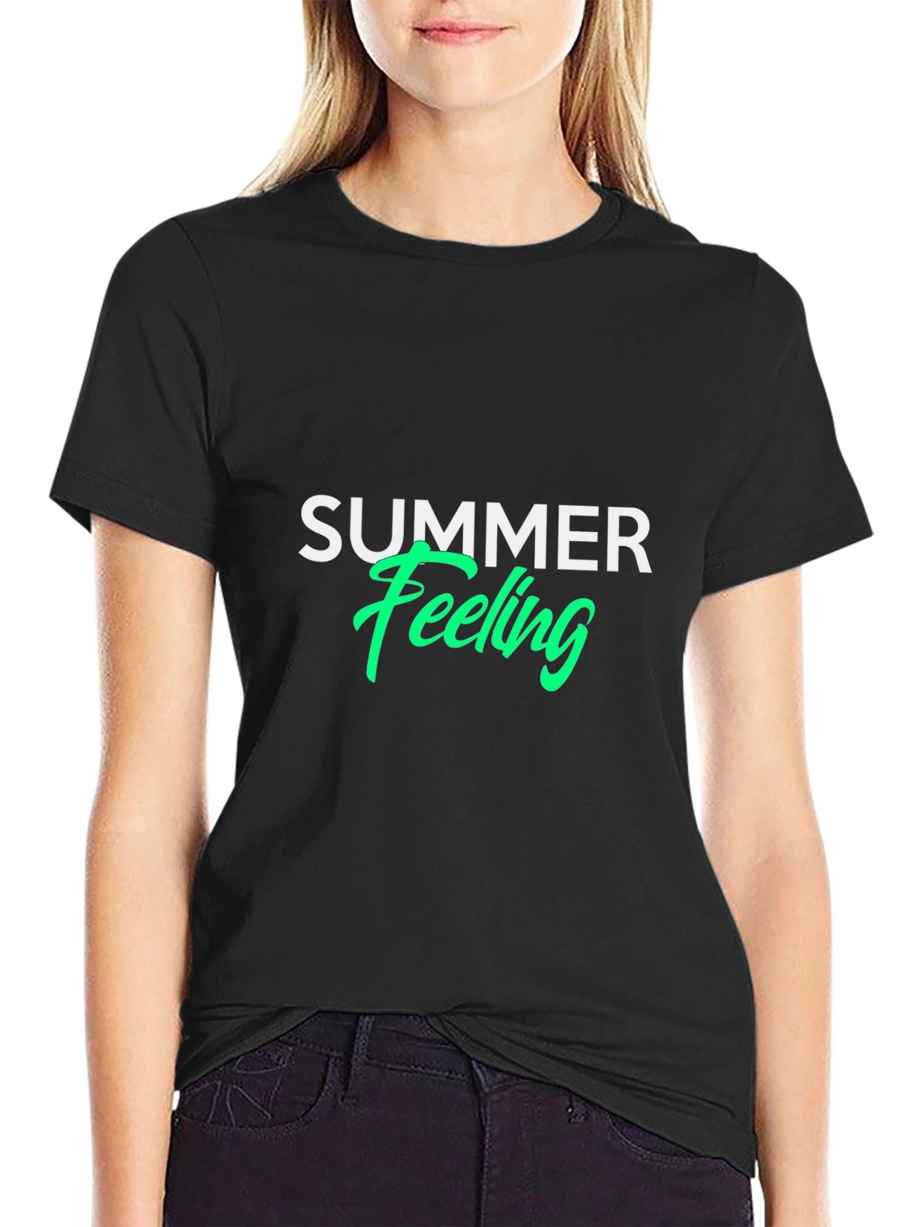 Summer Feeling Black T-Shirt