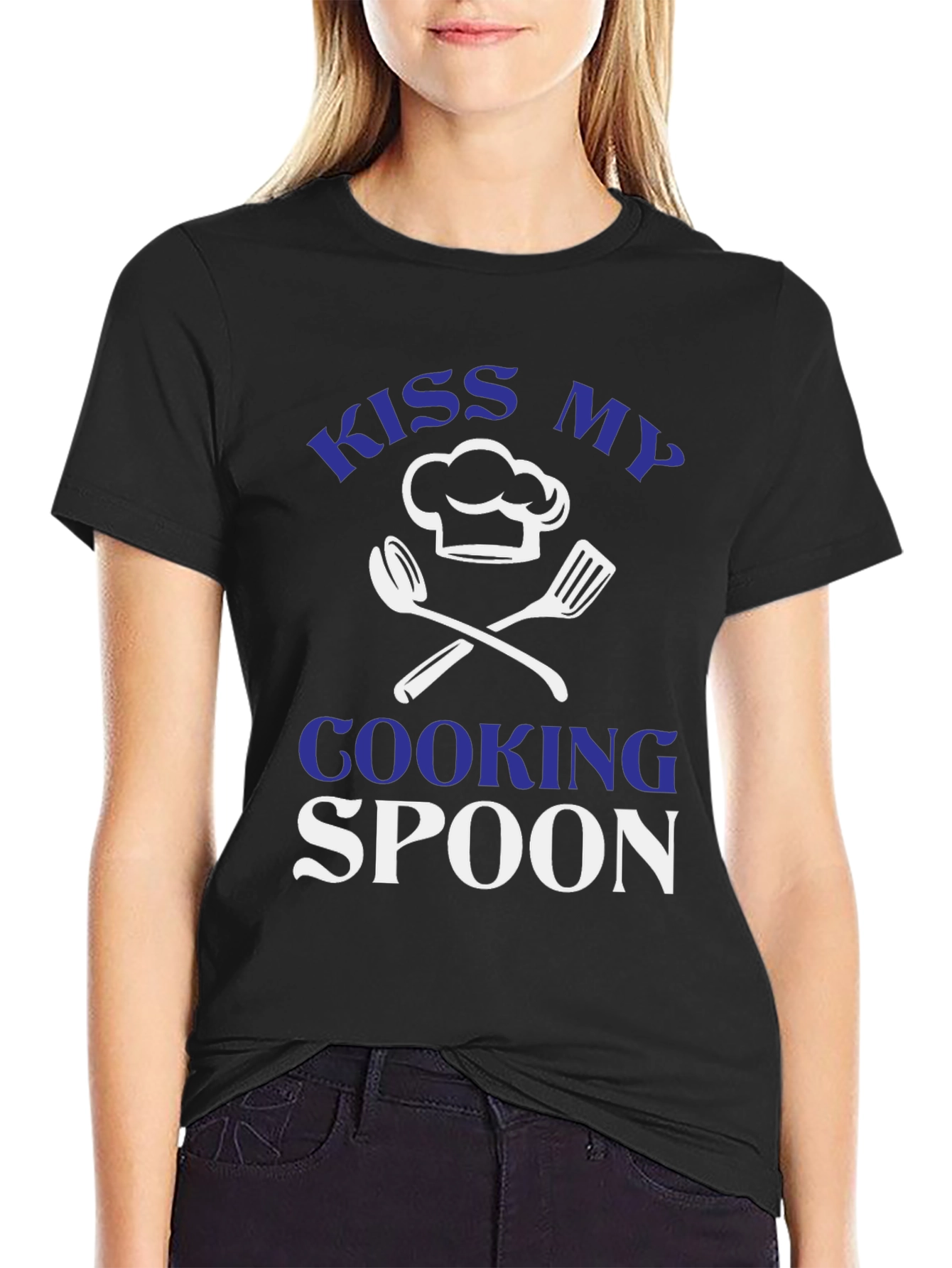 Kiss My Cooking Spoon T-Shirt Chef Cook Gift