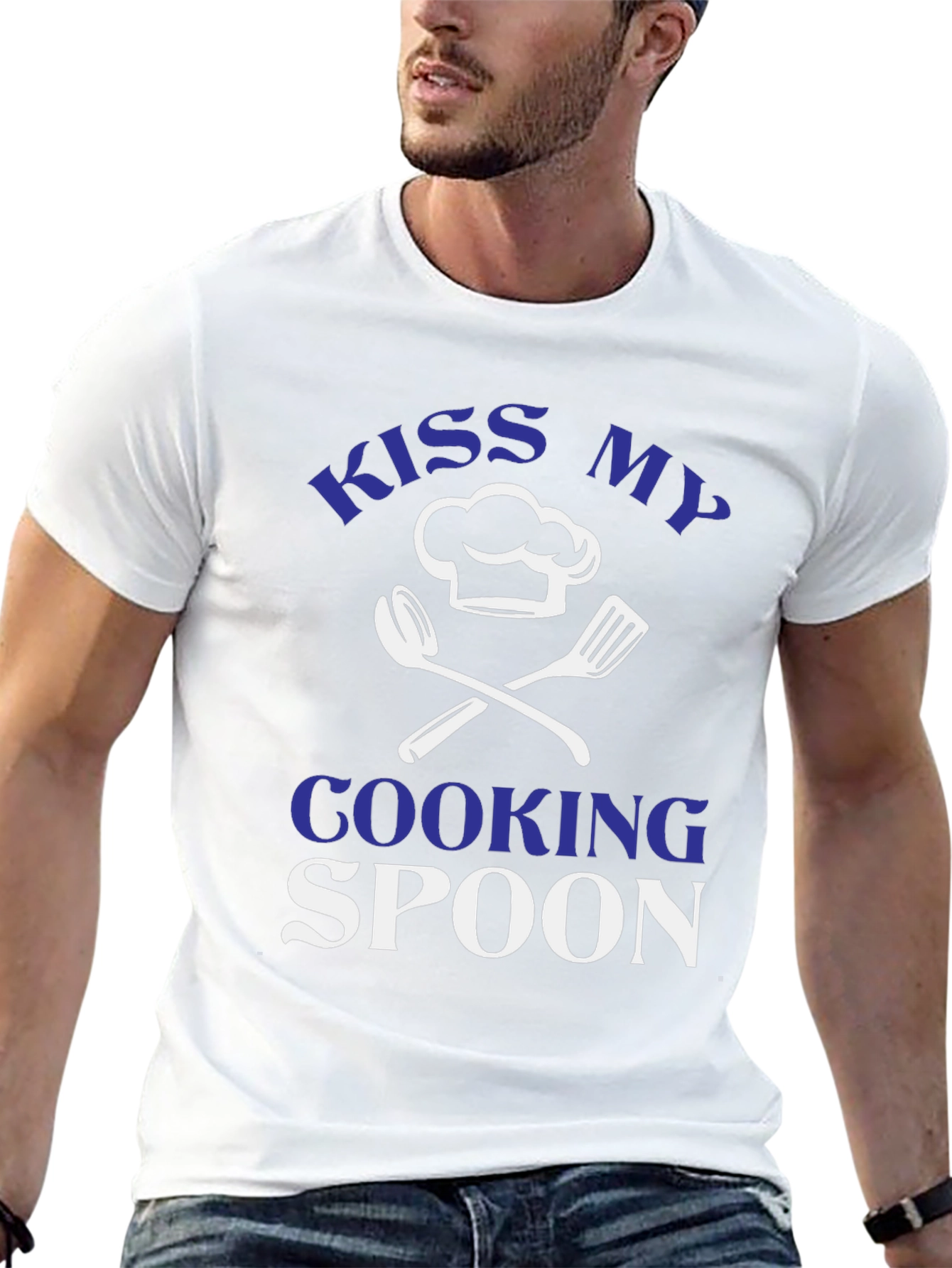 Kiss My Cooking Spoon T-Shirt Chef Cook Gift