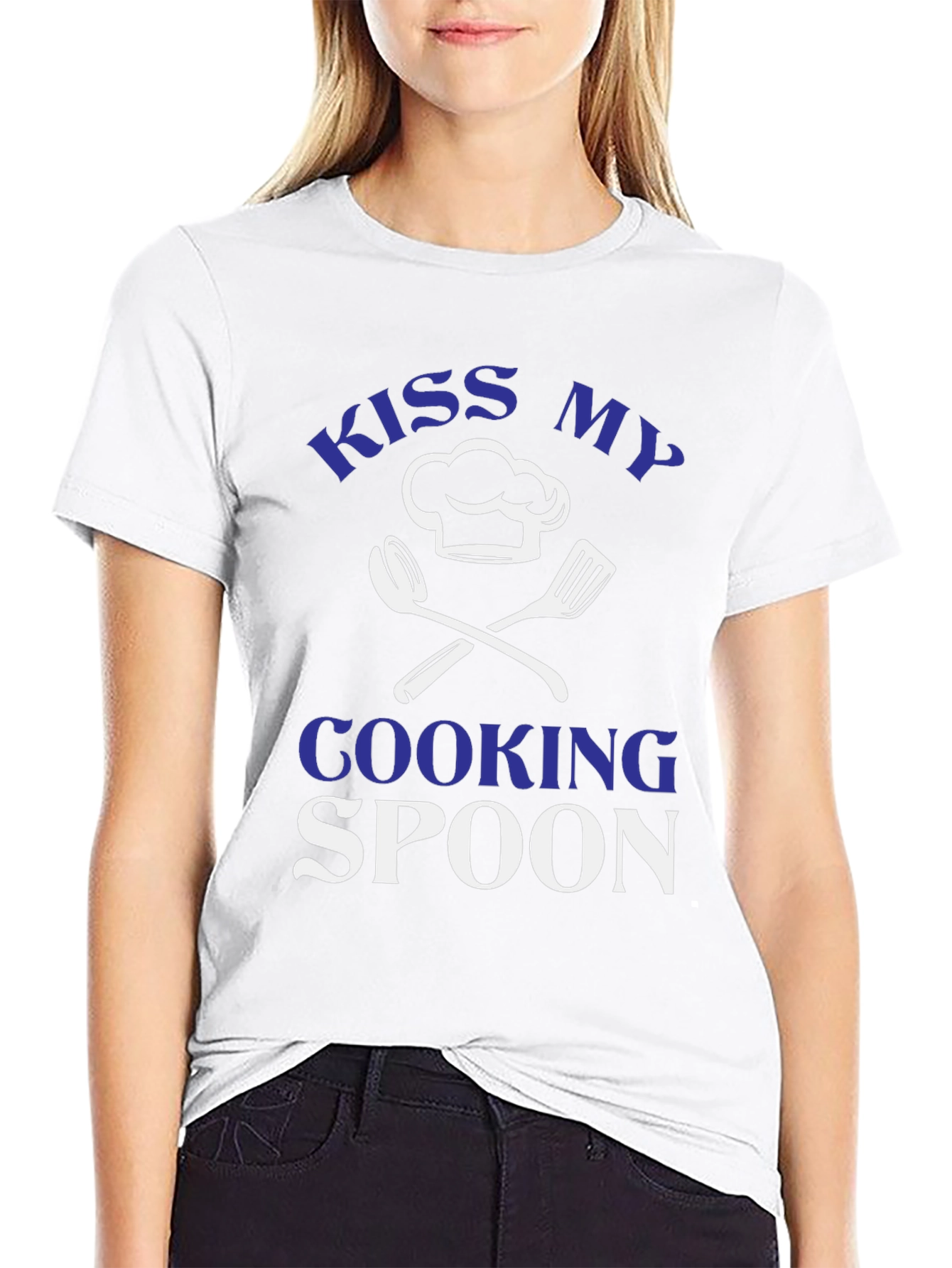 Kiss My Cooking Spoon T-Shirt Chef Cook Gift