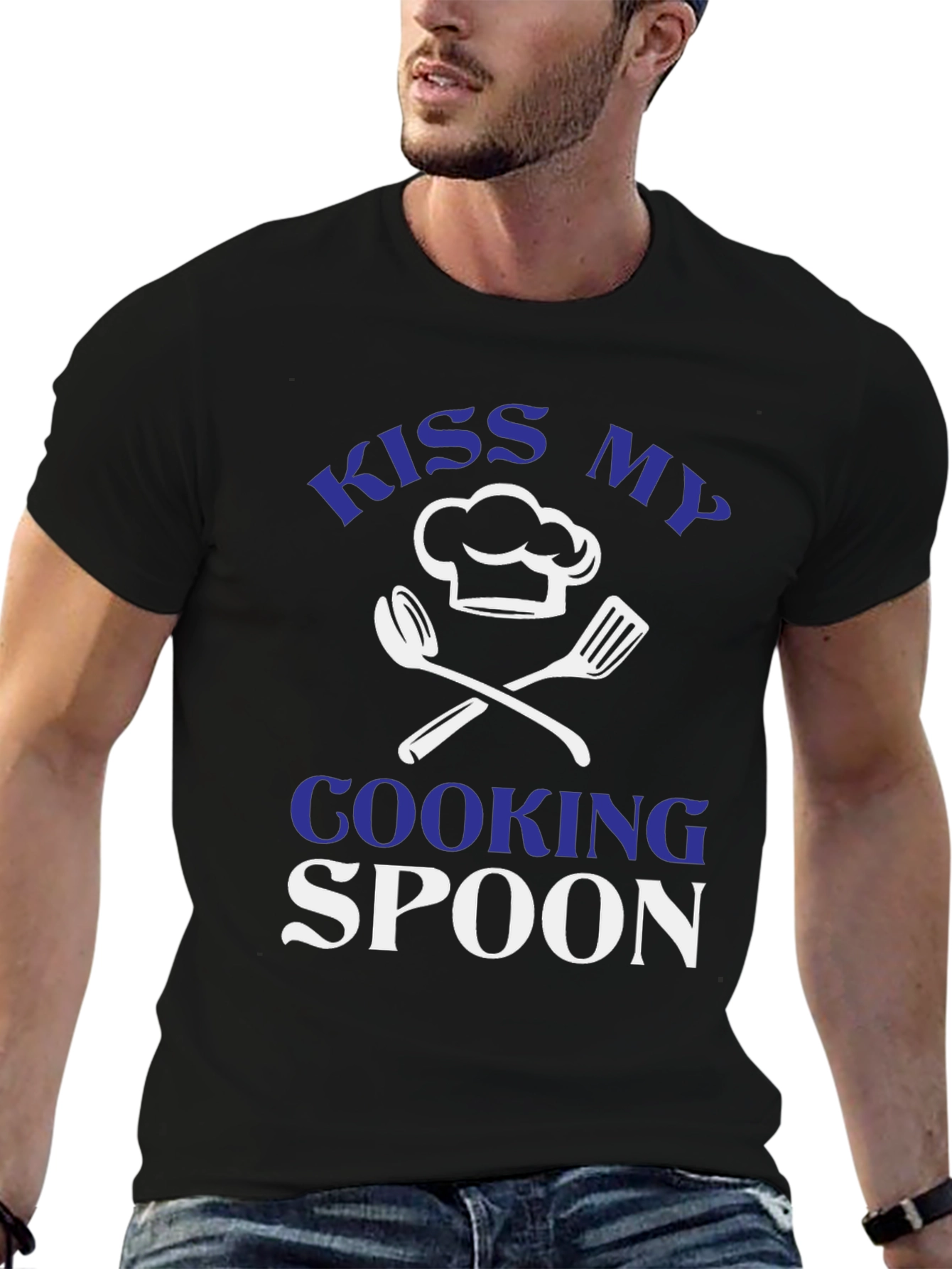 Kiss My Cooking Spoon T-Shirt Chef Cook Gift