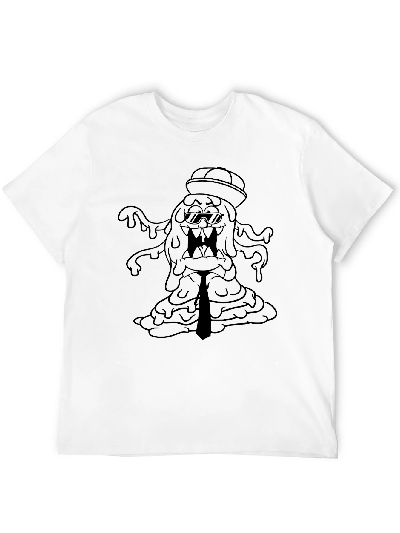 Cool Slime Monster Graphic Tee - Black T-Shirt