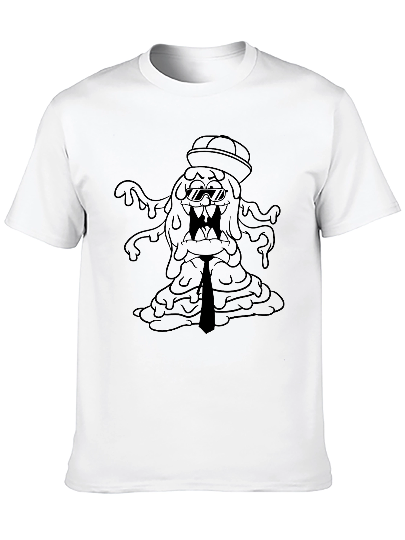 Cool Slime Monster Graphic Tee - Black T-Shirt