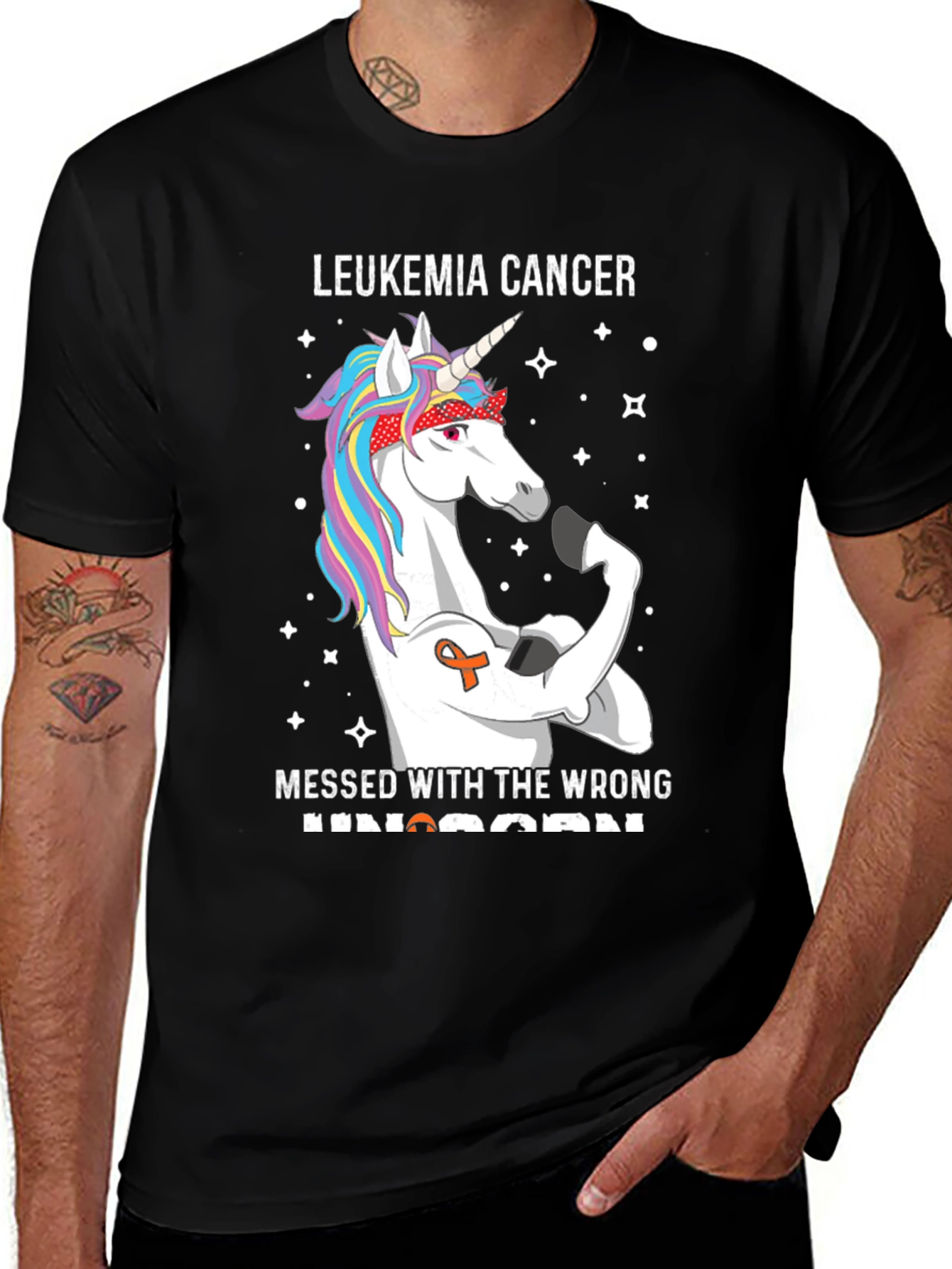 Leukemia Cancer Unicorn Graphic T-Shirt