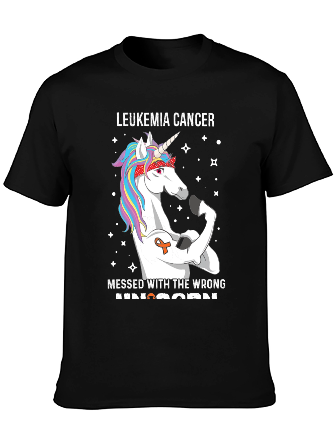 Leukemia Cancer Unicorn Graphic T-Shirt
