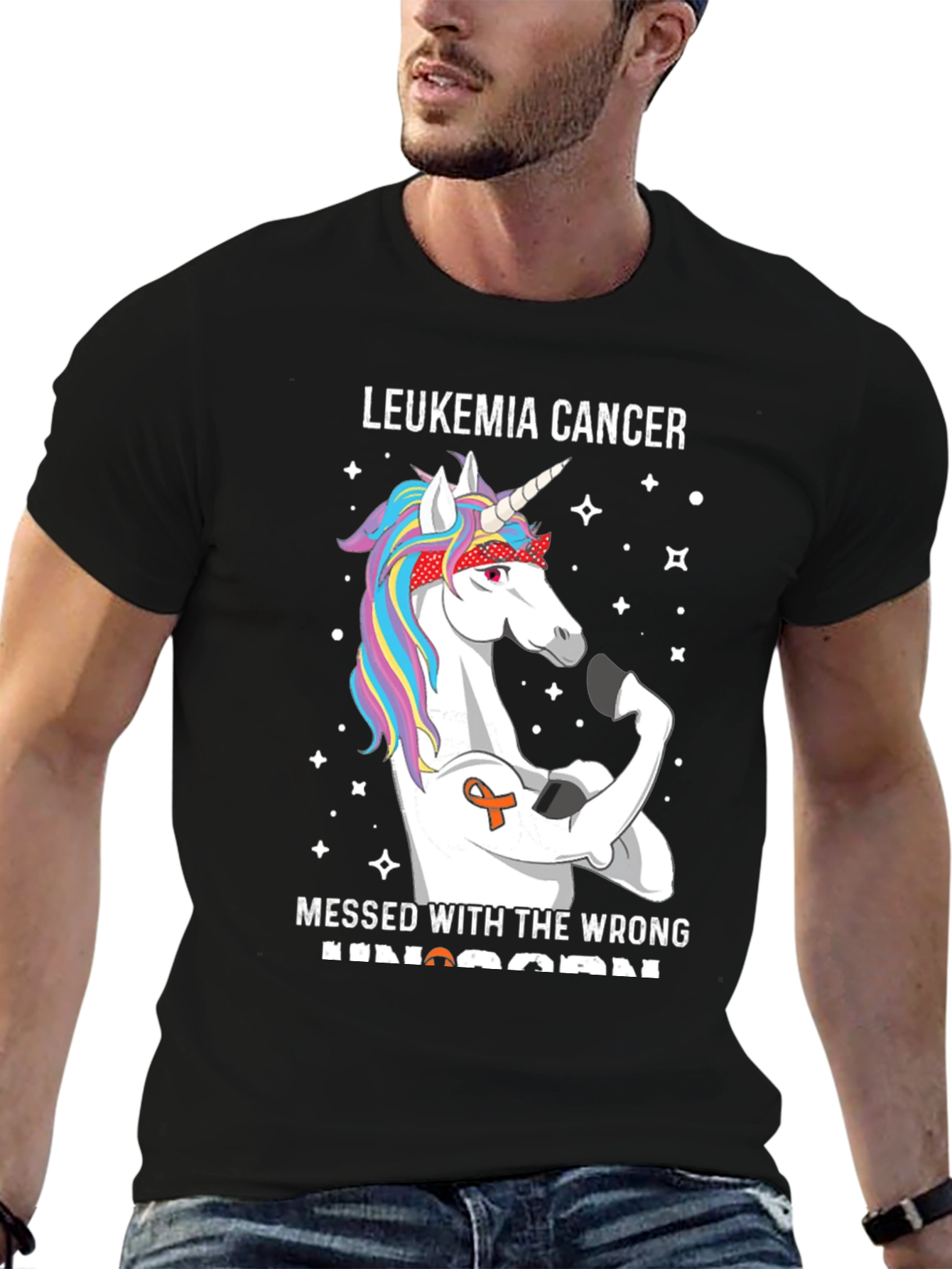 Leukemia Cancer Unicorn Graphic T-Shirt