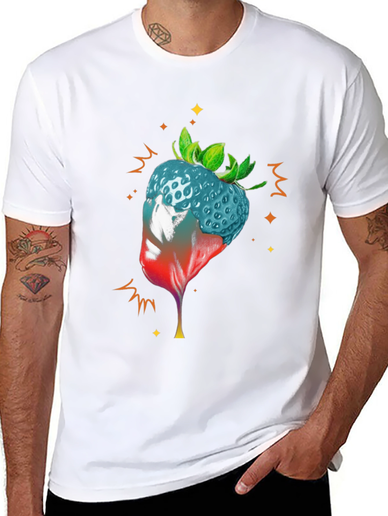Strawberry Dip Graphic Tee - Unique Design
