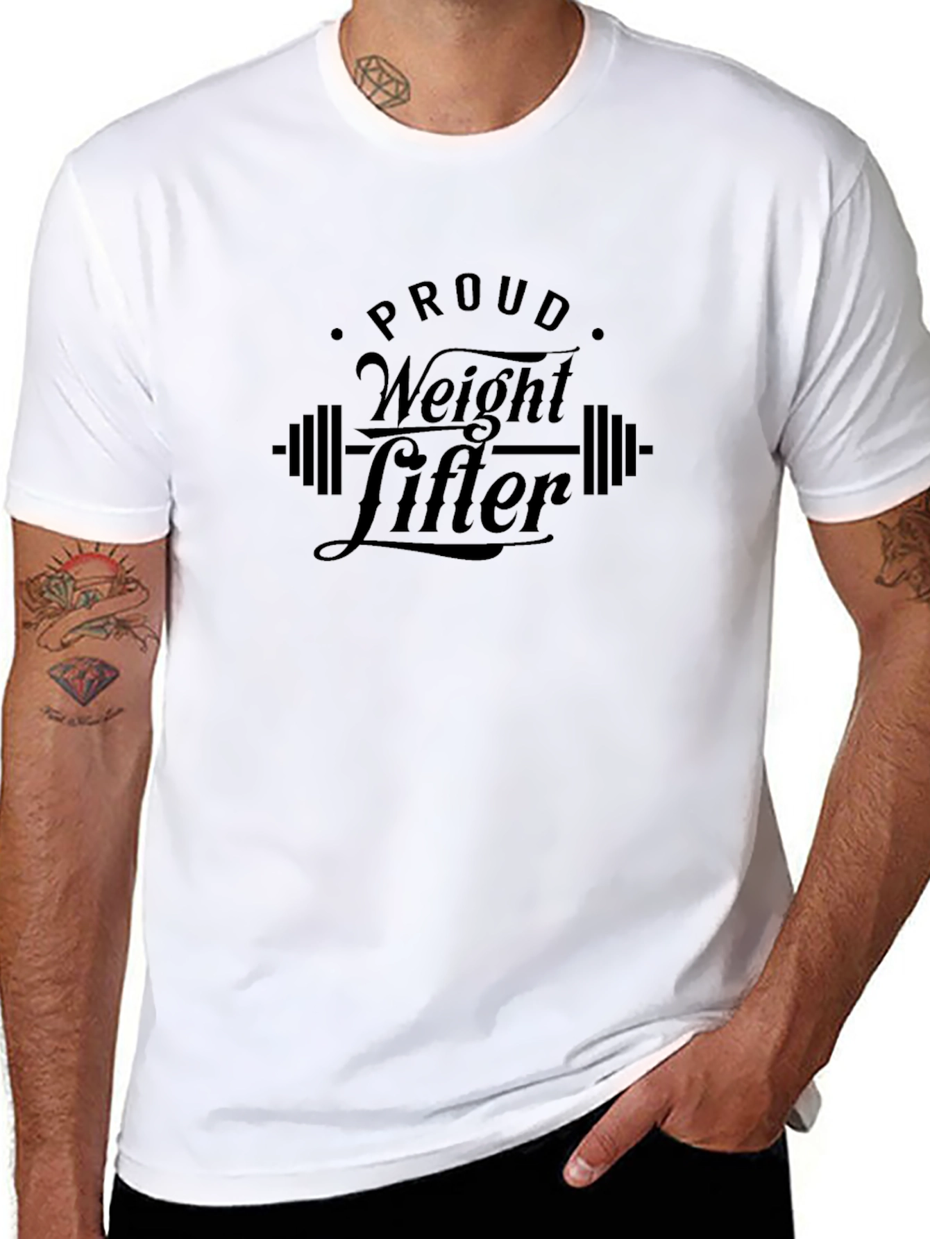 Proud Weightlifter Black Graphic T-Shirt