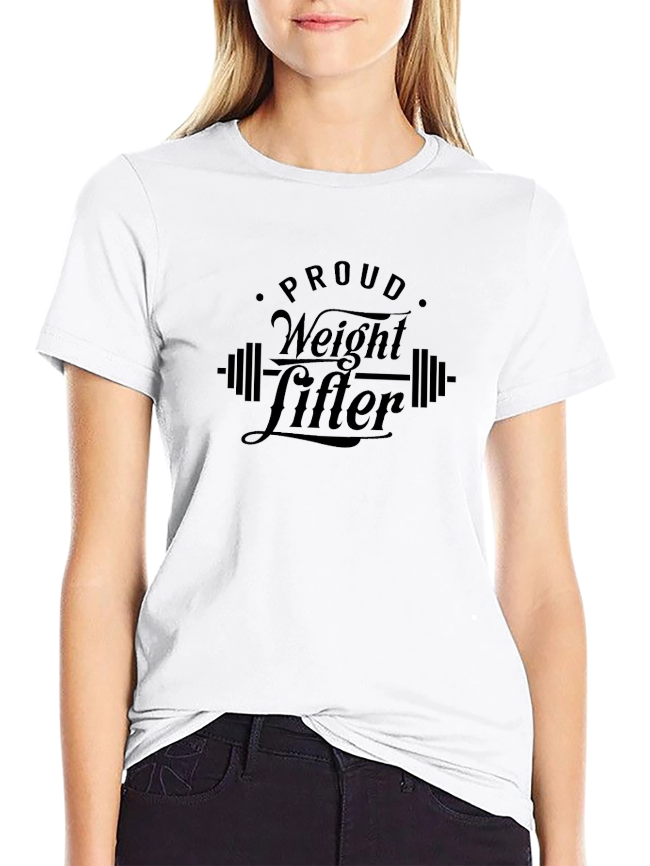 Proud Weightlifter Black Graphic T-Shirt