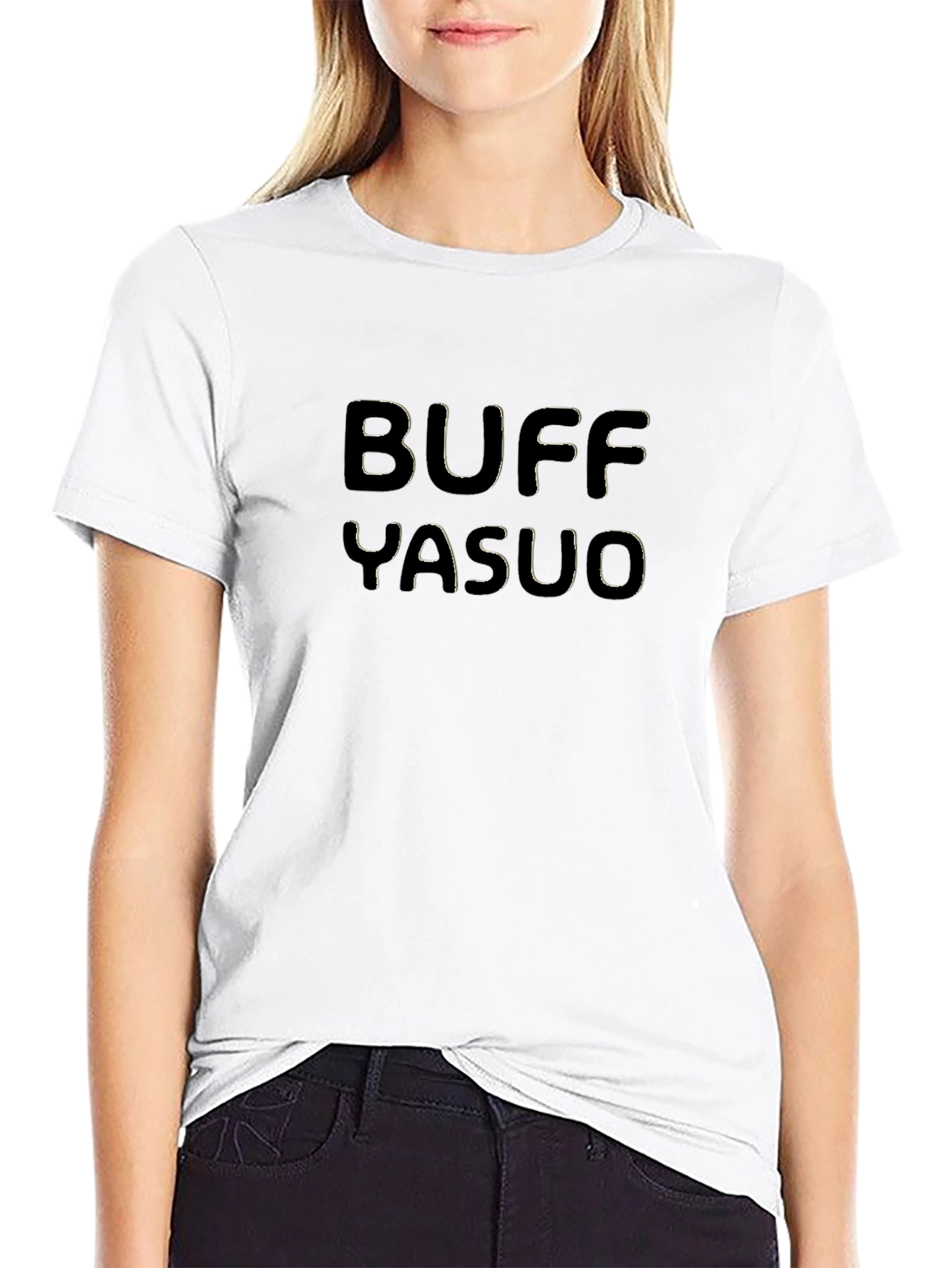 Buff Yasuo Black Graphic Tee