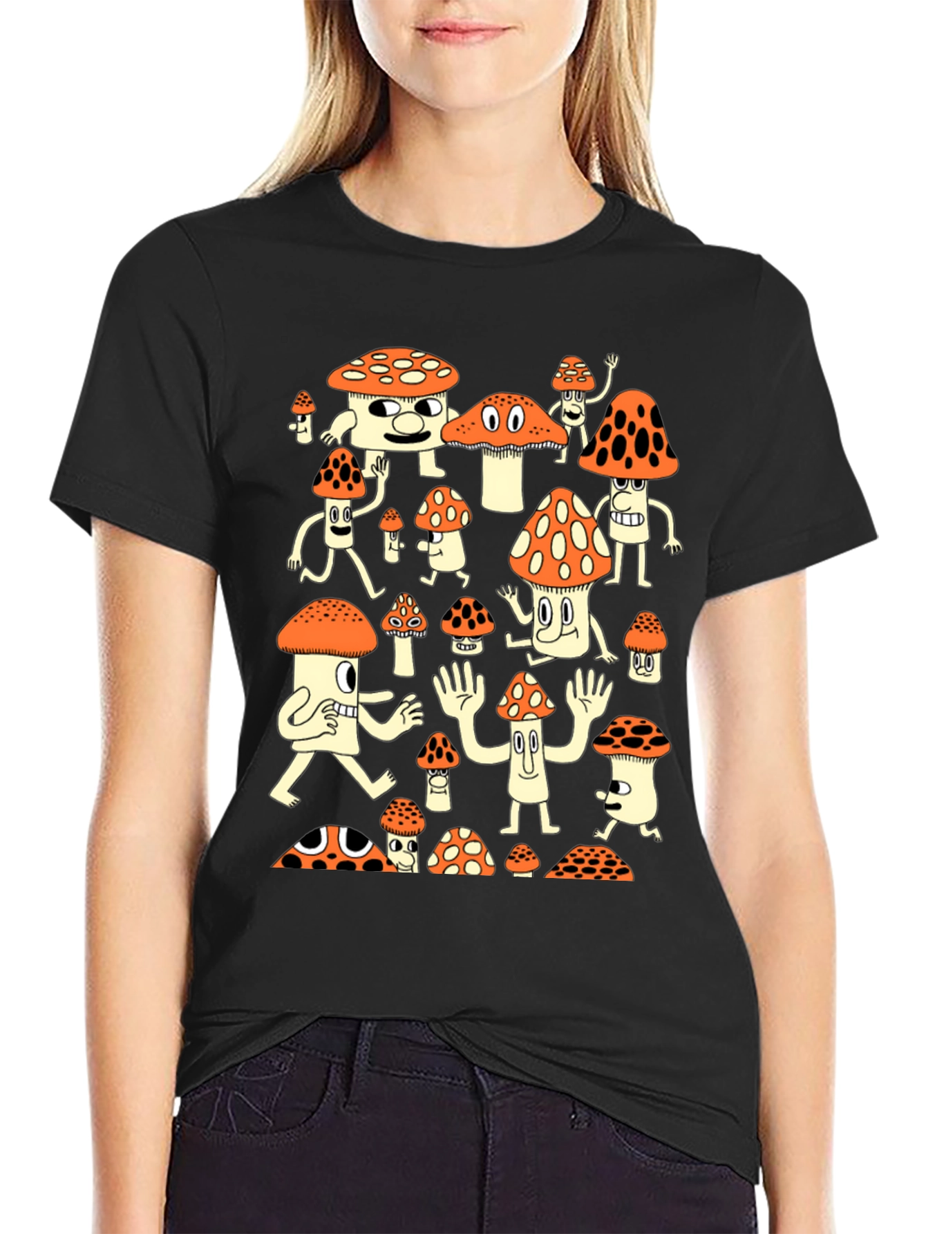 Psychedelic Mushroom Cartoon Graphic Tee