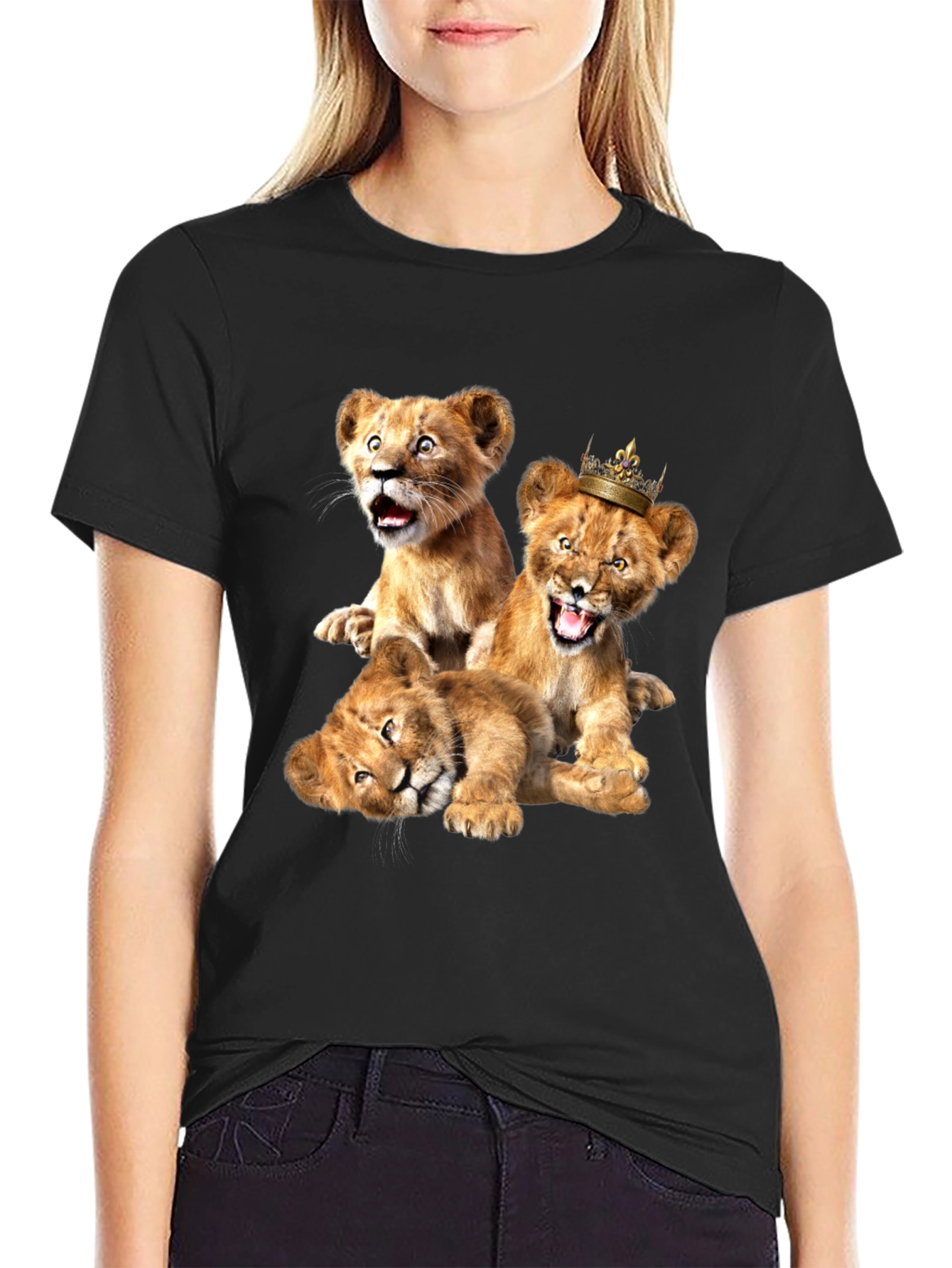 Lion Cub Graphic Tee - Unisex Black T-Shirt