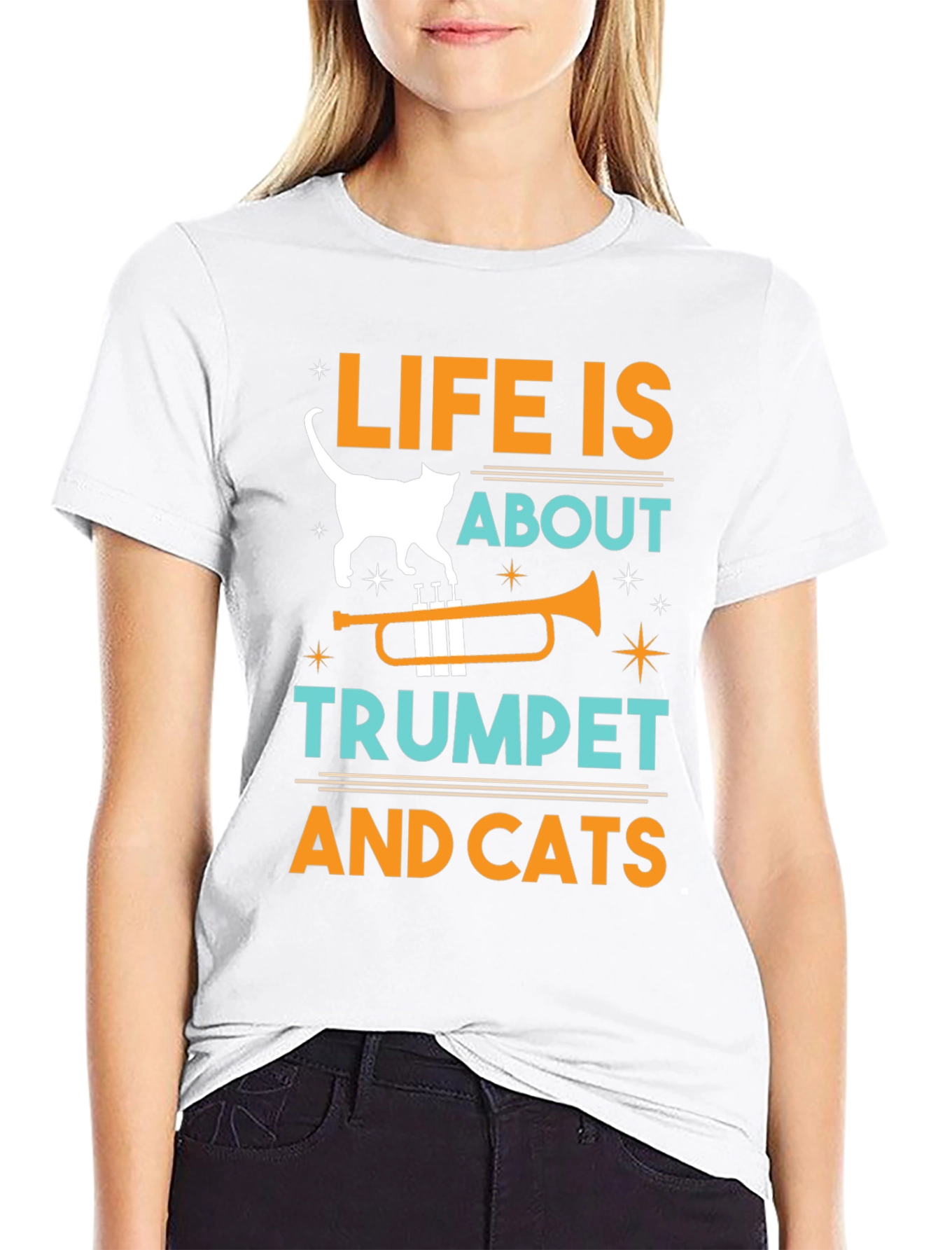 Life is About Trumpets and Cats T-Shirt