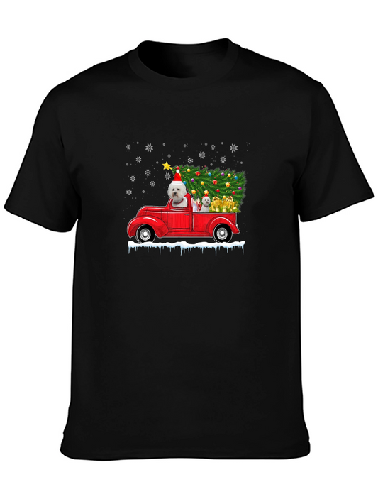 Festive Dog Christmas Truck T-Shirt