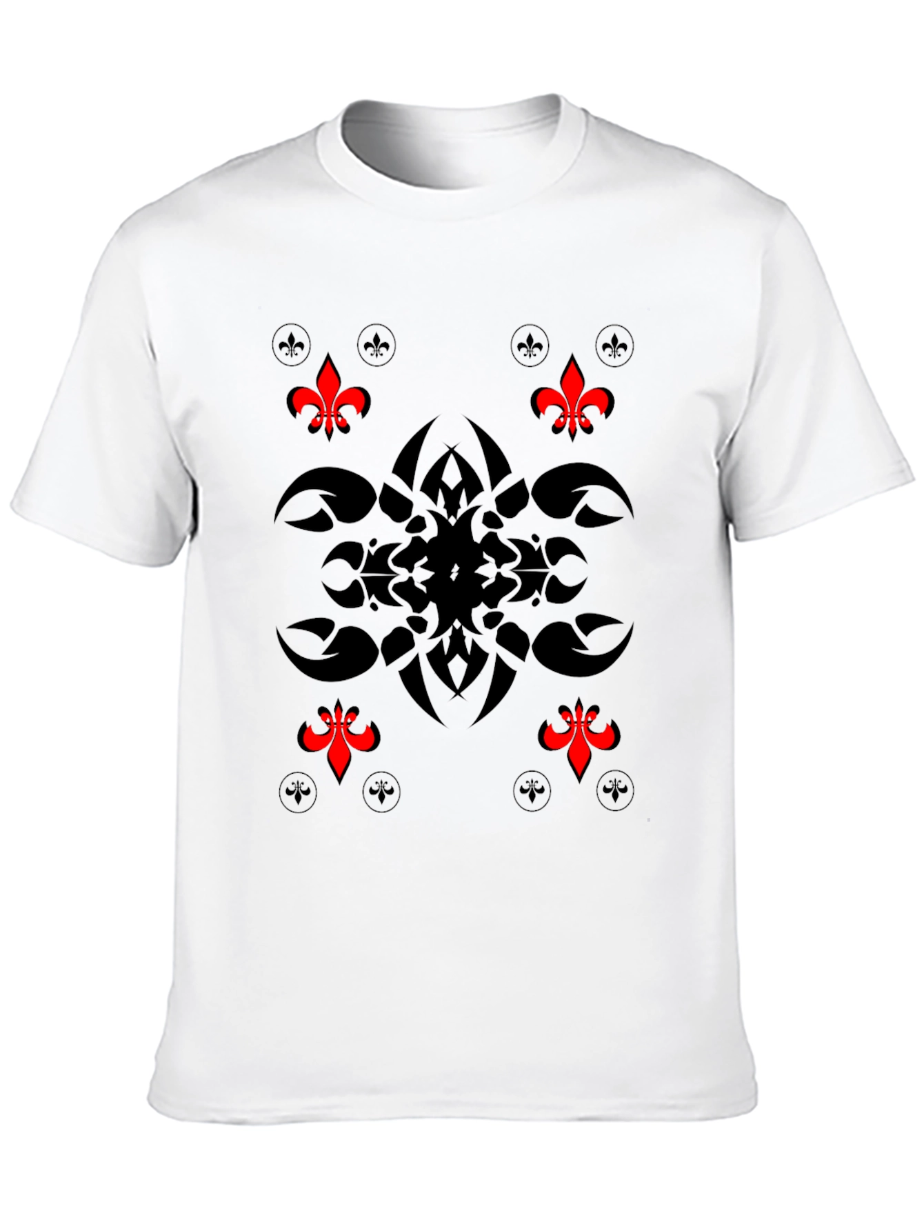 Stylish Black T-Shirt with Fleur-de-Lis Graphic